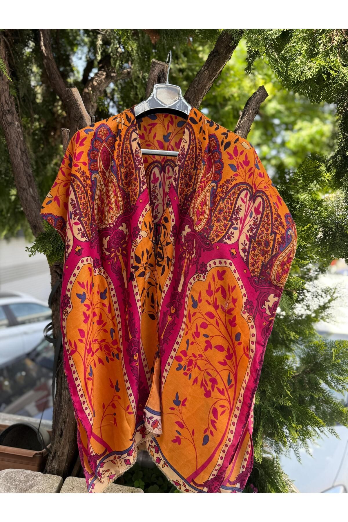 Axesoire-15215-2 Authentic Patterned Saffron Pareo 2