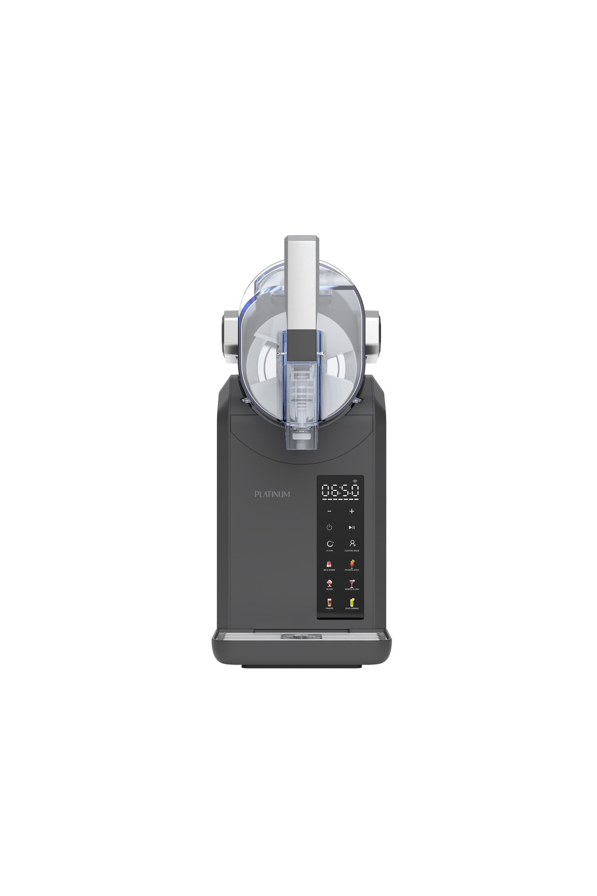 Platinum-ماكينة صنع الثلج SM-X100 سعة 2 لتر، 8 برامج مُعدّة مسبقًا، شاشة لمس LED، 200 واط - رمادي 7