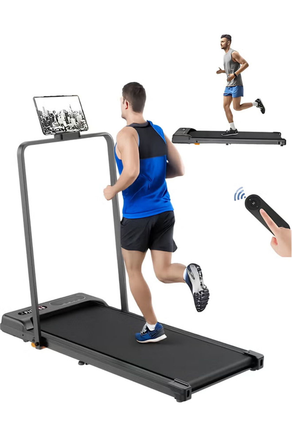Fitness World جهاز سير قابل للطي يتحمل 100 كيلو بقوة 1.75 حصان مع ريموت تحكم،...