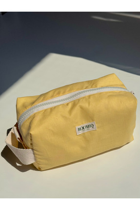 Roomiq El Yapımı Açık Sarı Makyaj Çantası Summer Collection Güneş