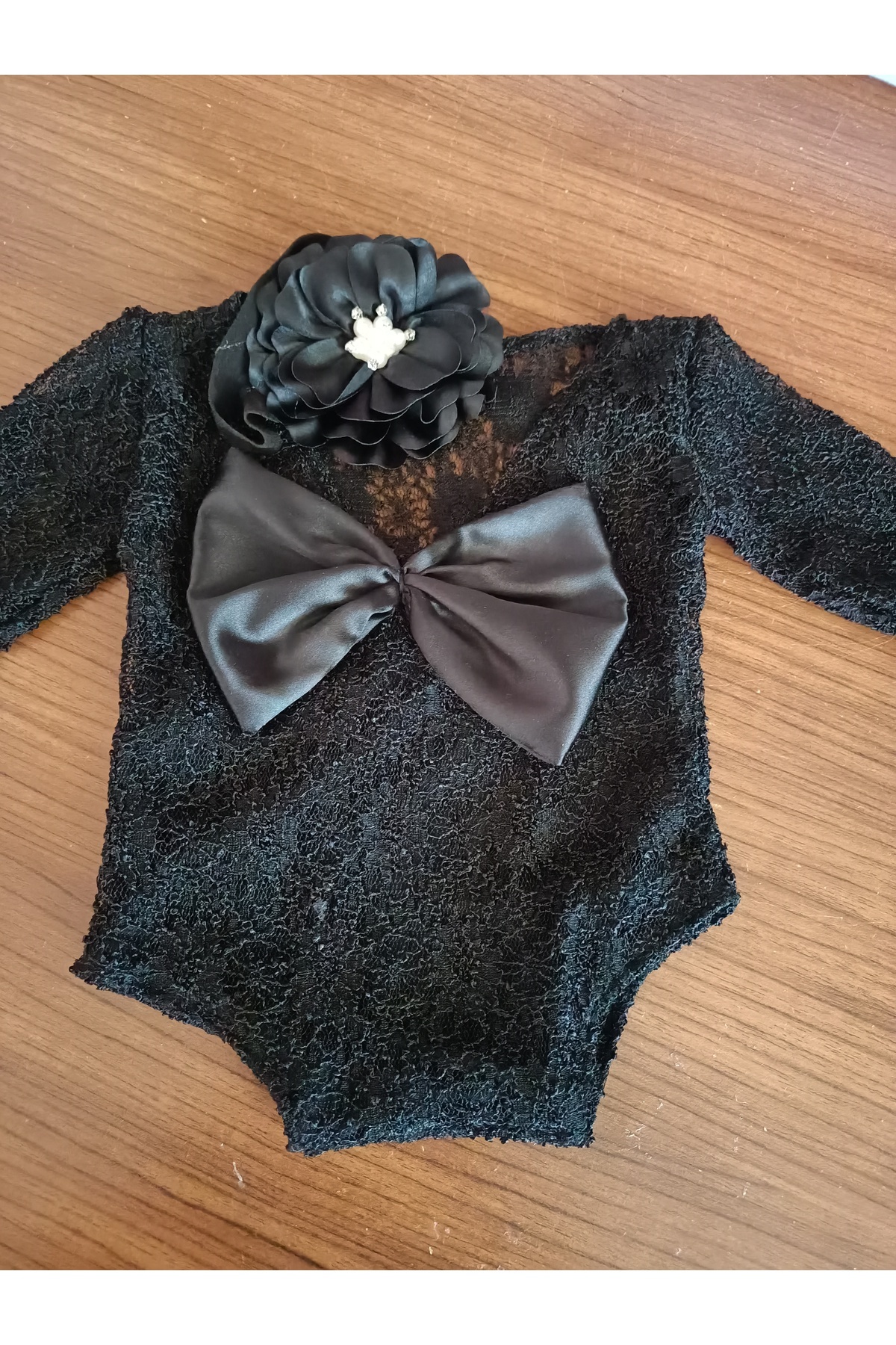 RAY TİCARET Yenidoğan Bebek Zıbın Bebek Fotoğraf,sahne Çekimi Dantel Tulum fotoğrafı 2 (önizleme)