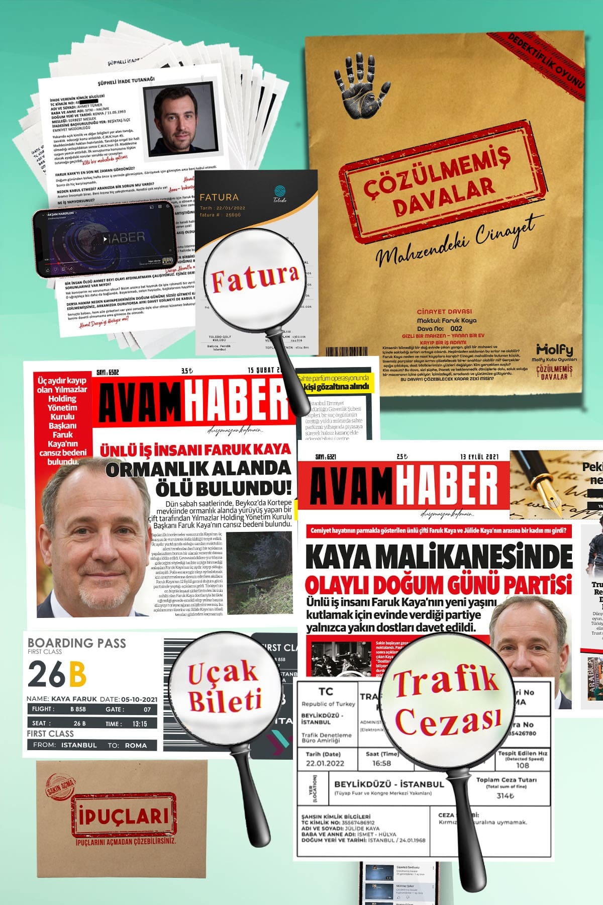 çözülmemiş davalar Mükemmel Altılı Dedektif Oyunu Cinayet Oyunu Akıl Hastanesi Dedektiflik Oyunu Dava Çözme Kutu Oyunu fotoğrafı 3 (önizleme)