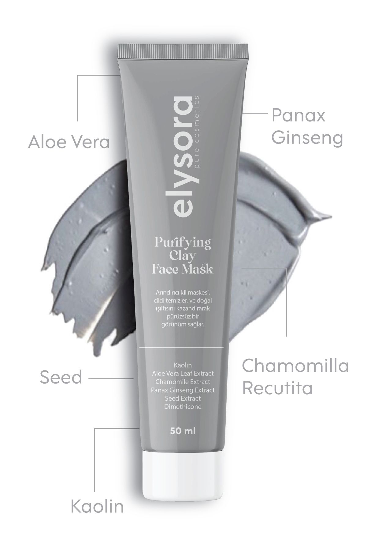 Elysora-Pore ​​Firming, Anti-Blackhead, Purifying and Renewing Clay Mask 50 ml 4