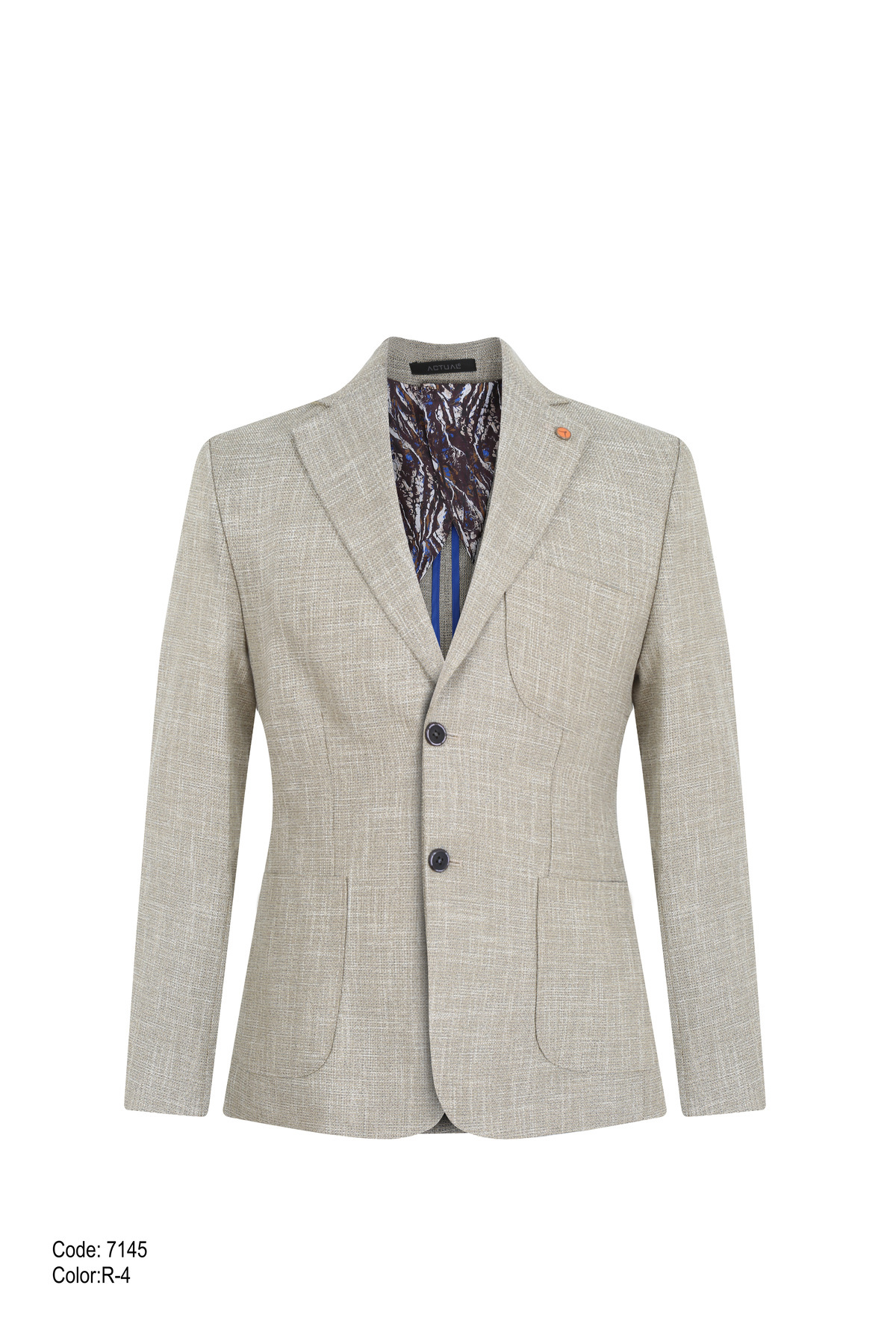 ACTUAL  Slim Fit Blazer Tek Ceket 7145-1 R4 Bej - Görsel 7