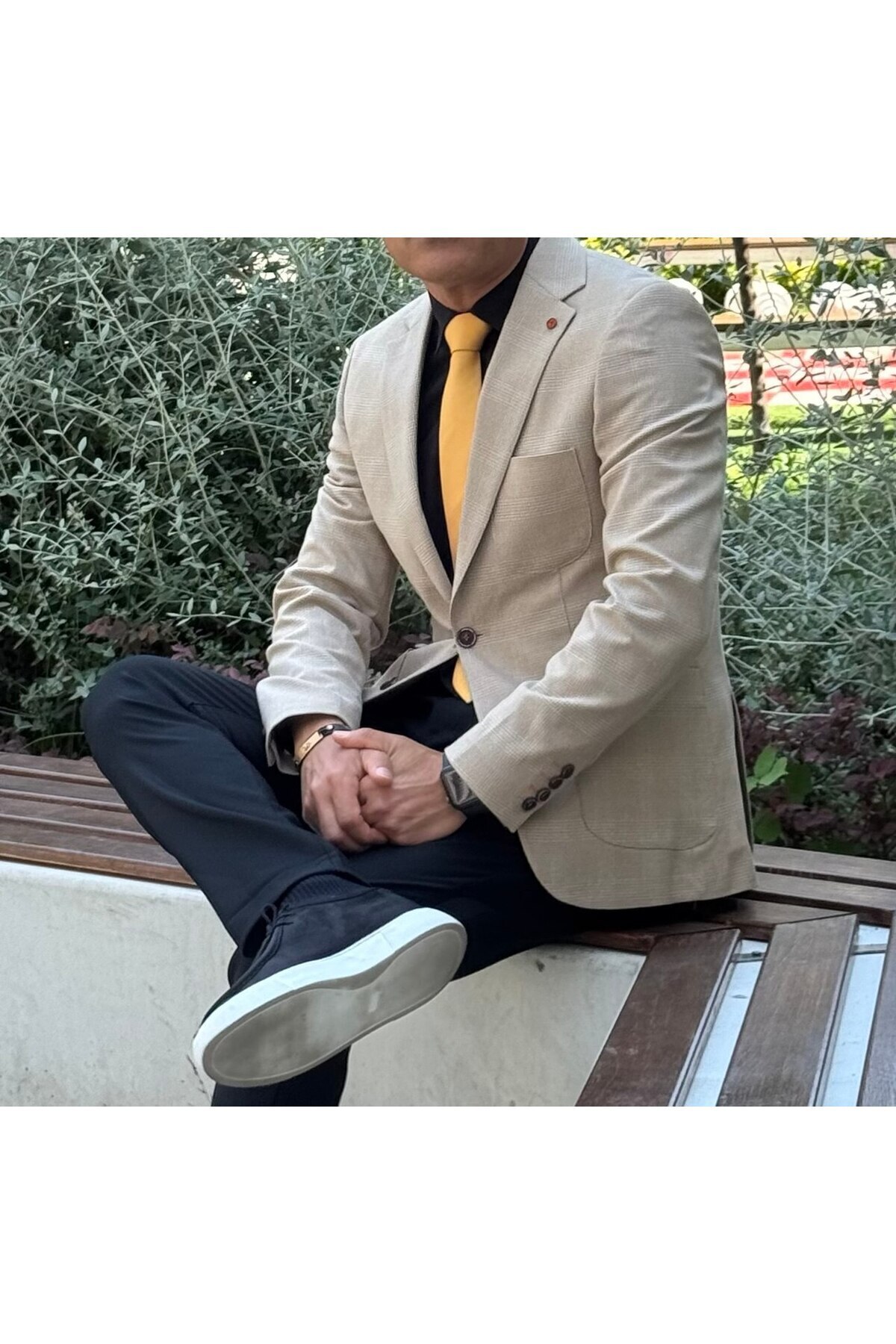 ACTUAL  Blazer Slim Fit Blazer Tek Ceket 7149-1 Bej R3 - Görsel 2