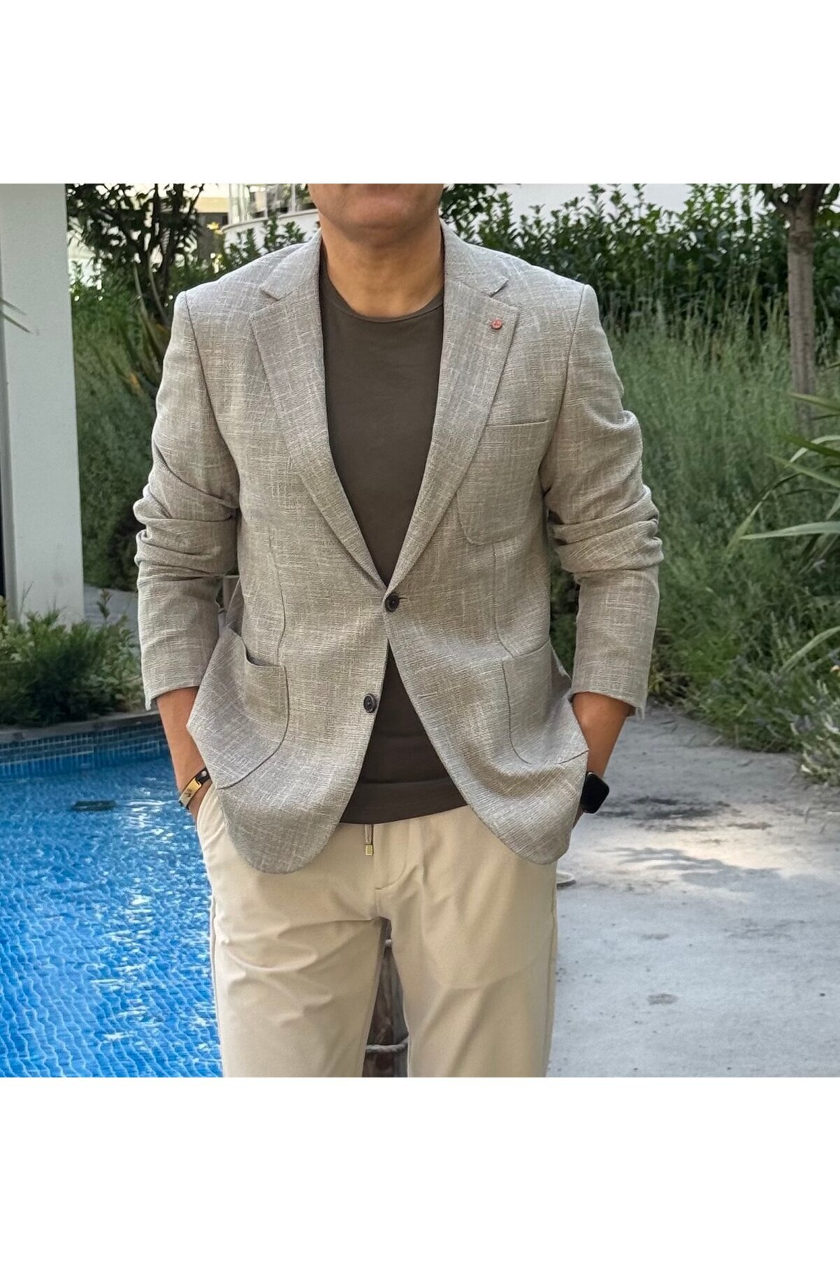 ACTUAL  Slim Fit Blazer Tek Ceket 7145-1 R4 Bej - Görsel 3