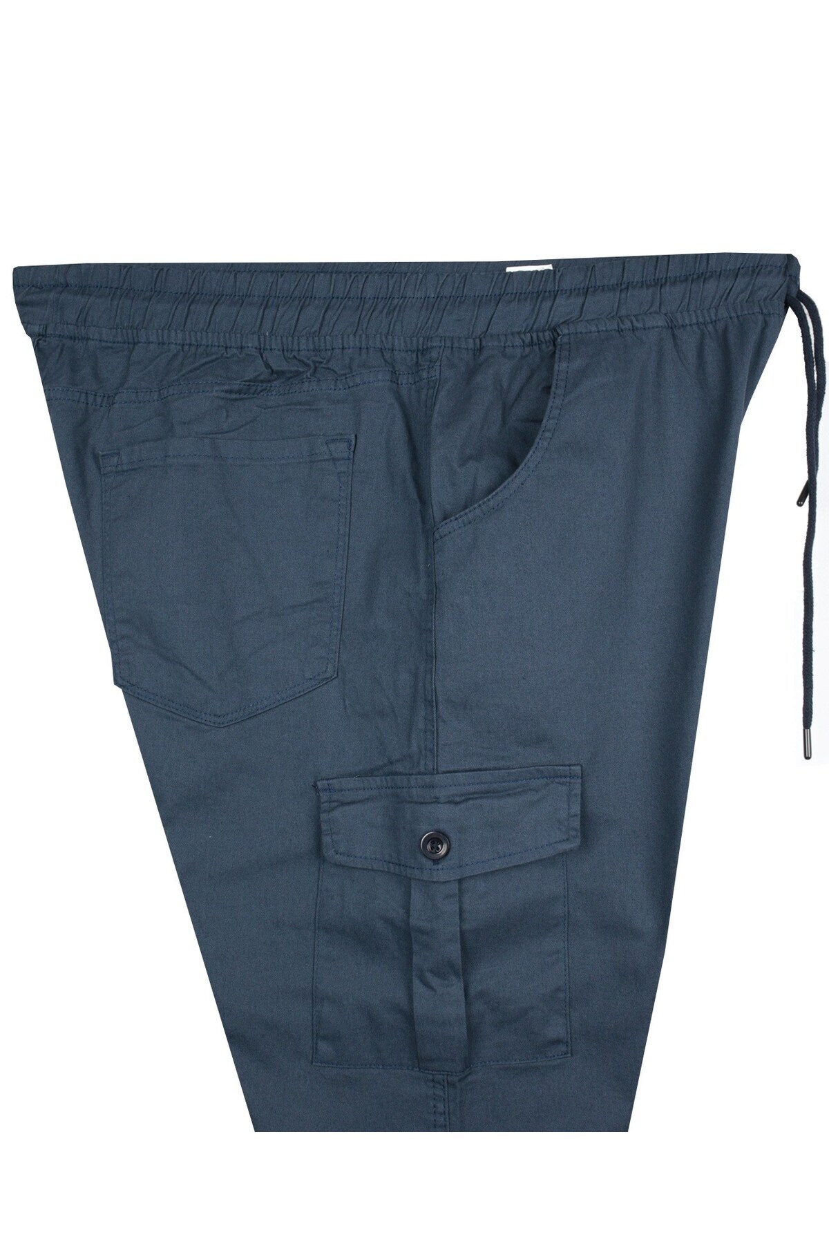 marufshop Lastik Paçalı Ve Kargo Cepli Erkek Büyük Beden Likralı Jogger Pantolon Petrol Mavi görsel 3