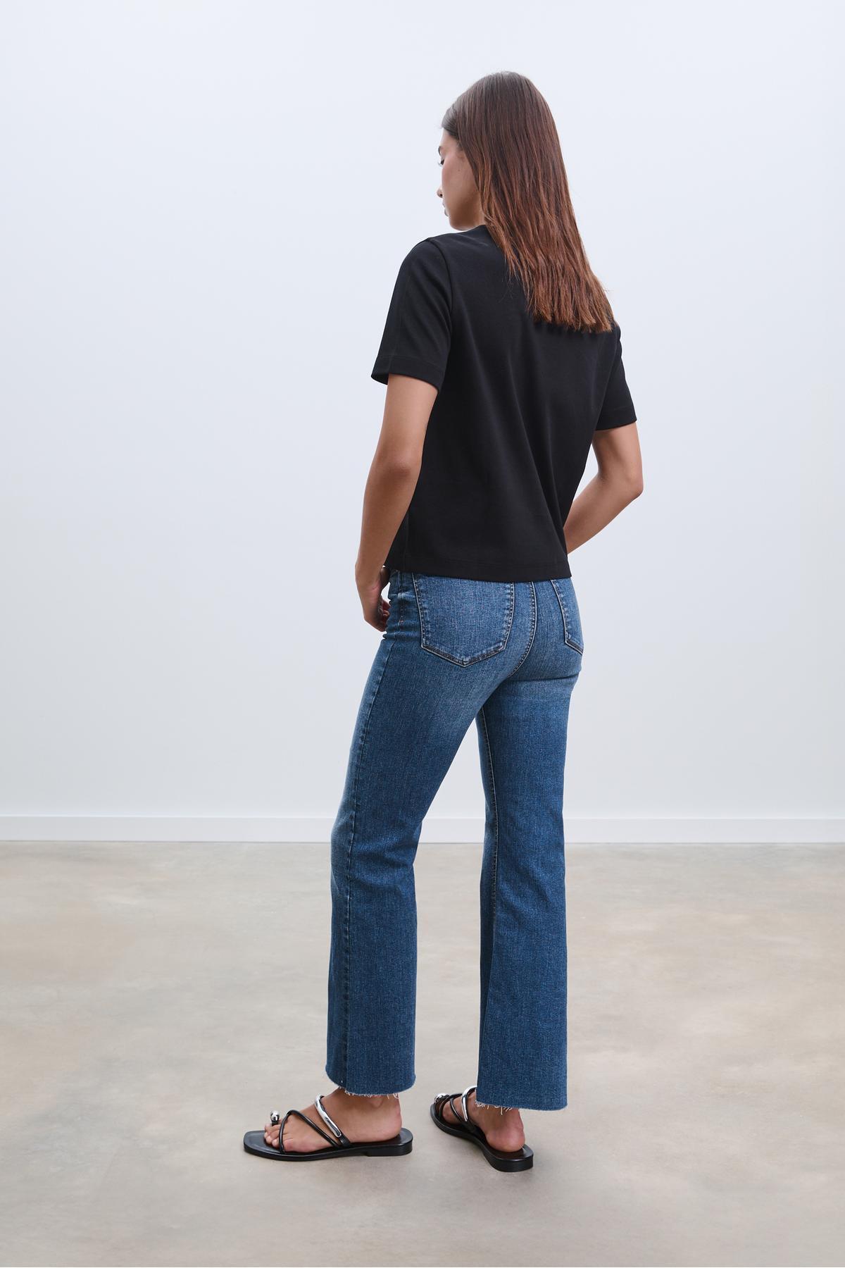 Stradivarius  D78 Cropped Çan Paça Jean - Görsel 4