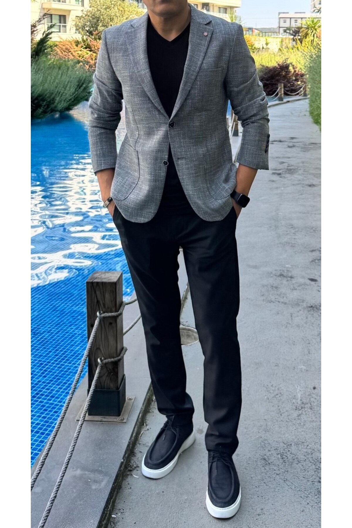 ACTUAL  Slim Fit Blazer Tek Ceket 7145-1 R6 Siyah - Görsel 6