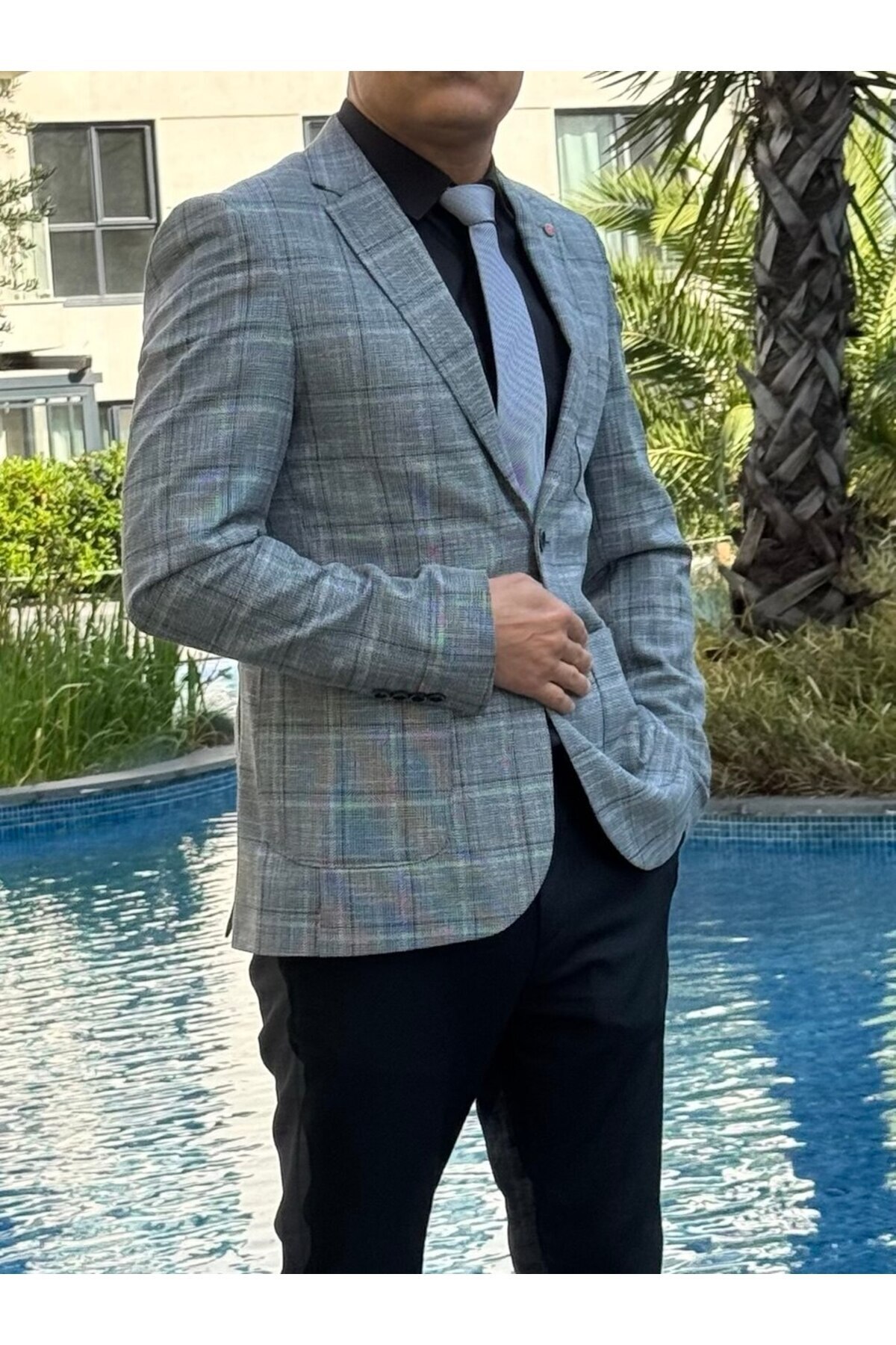 ACTUAL  Slim Fit Blazer Tek Ceket 7148-1 R1 Siyah - Görsel 5