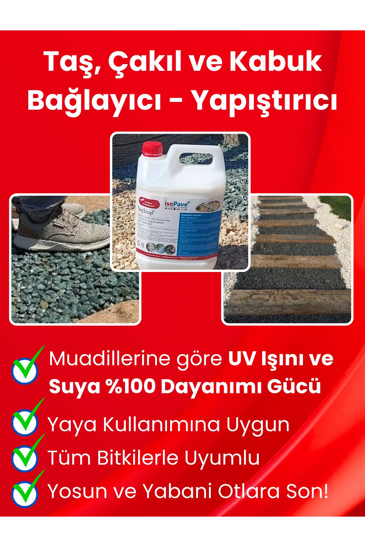 Isopave Taş Stop Taş Ve Çakıl Bağlayıcı | Taş Sabitleyici, Taş Ve Çakıl Yapıştırıcı, Çakıl Sabitleyici
