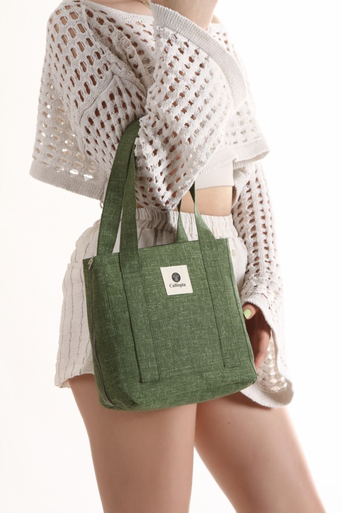 Calliopia Çift Formlu Totebag Yeşil