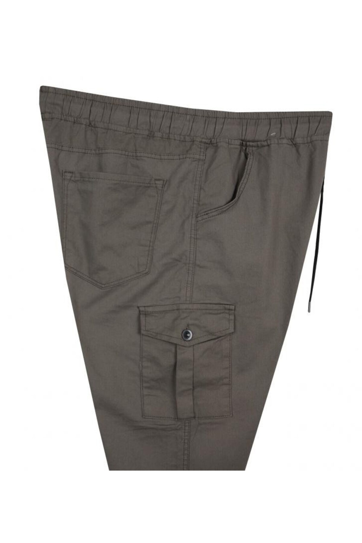 marufshop Lastik Paçalı Ve Kargo Cepli Erkek Büyük Beden Likralı Jogger Pantolon Toprak görsel 3