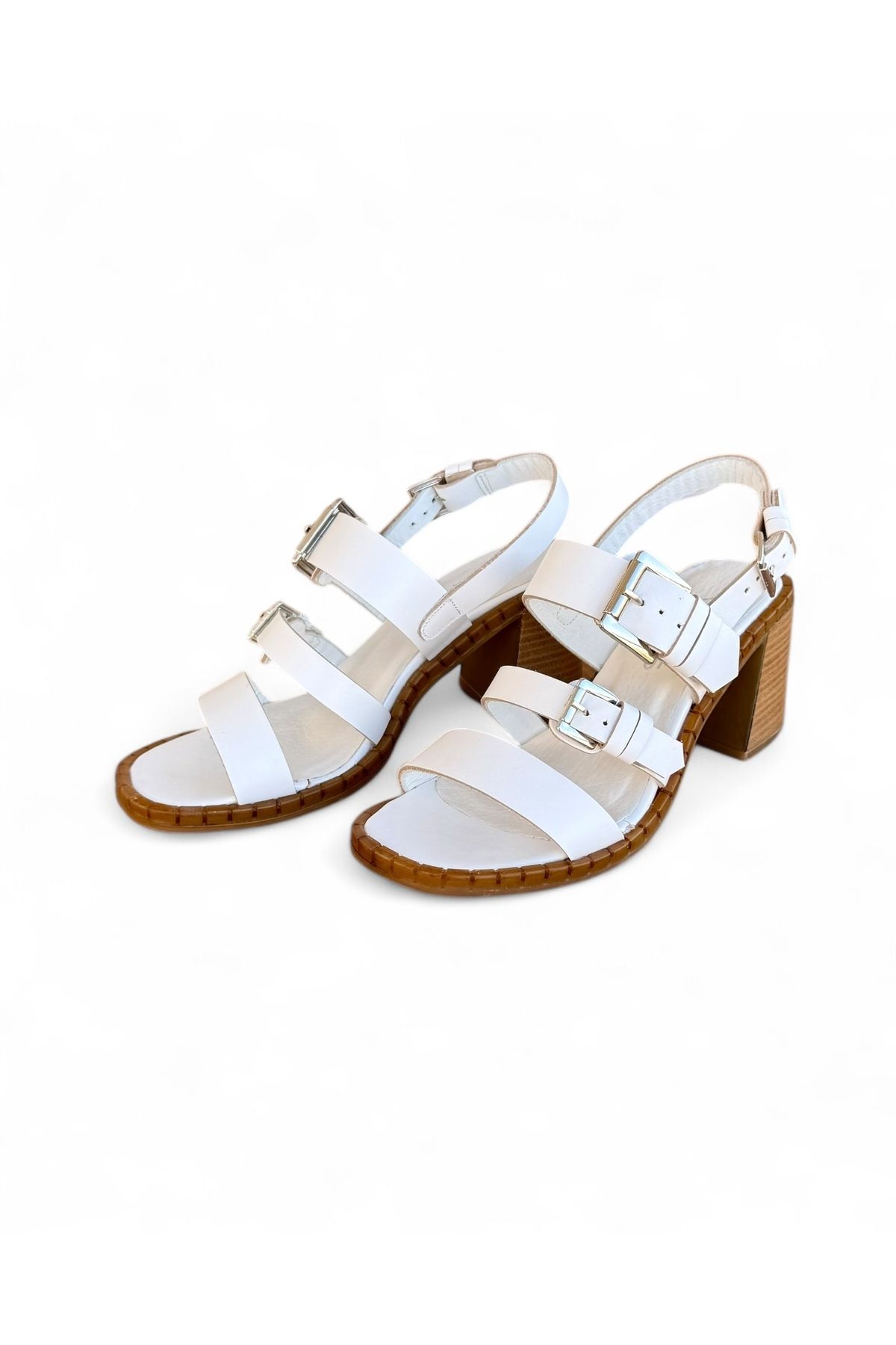 Vrs Shoes Velnora Beyaz Hakiki Deri Kadın Sandalet