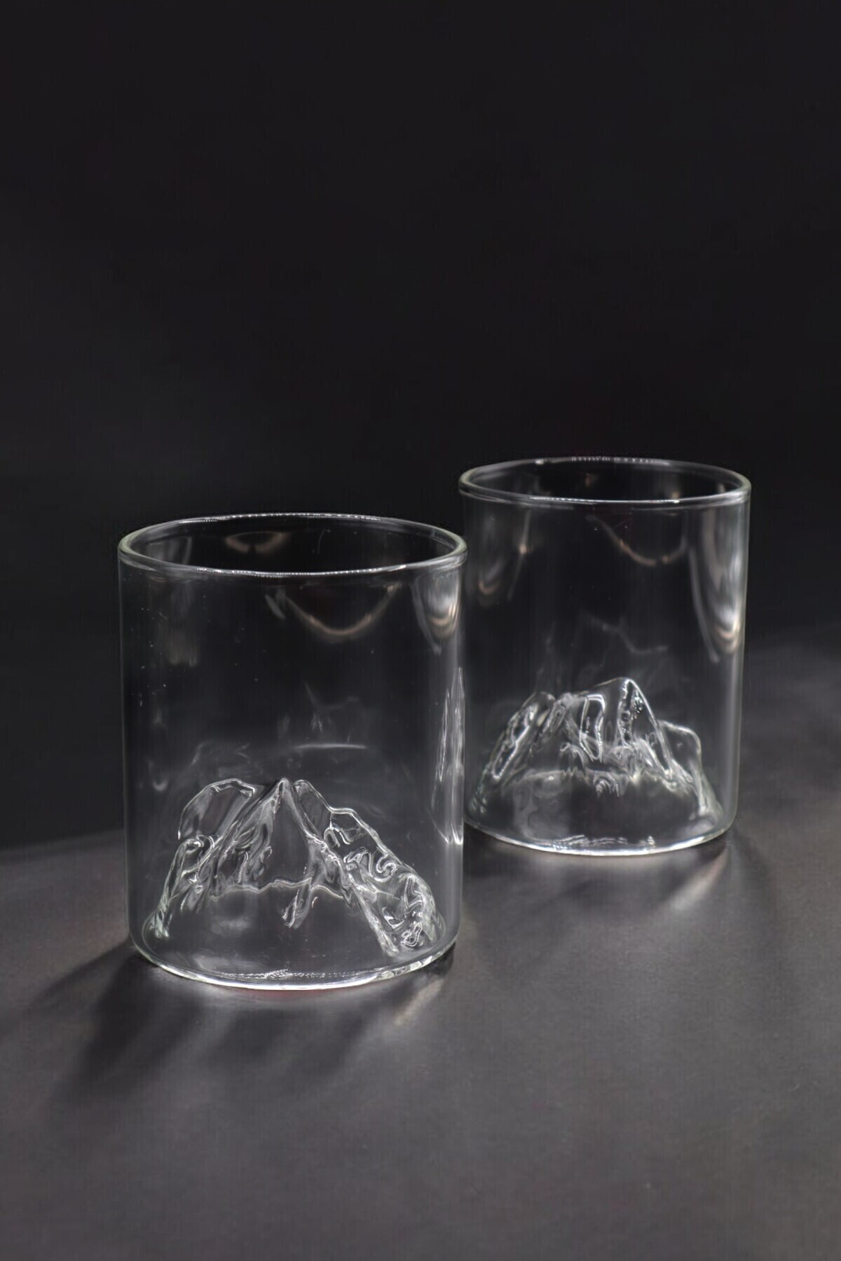 LUMİNA-Whiskey Cocktail Soft Drink Glass Ice Mountain 3D Borosilicate Glass 320 ml (1 Pcs) 7