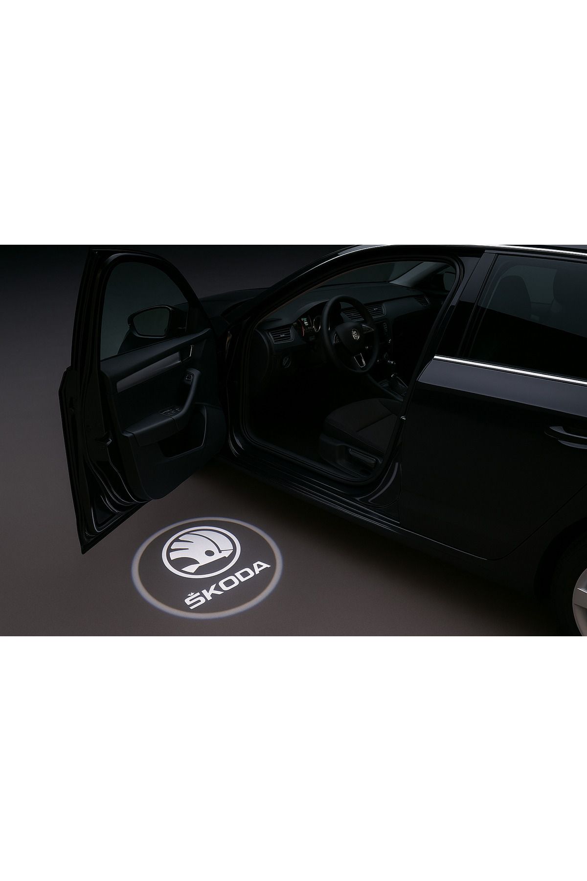 Velonova Skoda Kapı Altı Logo Kapı Altı Led Mesafe Sensörlü Pilli Yapıştırmalı Yeni Nesil