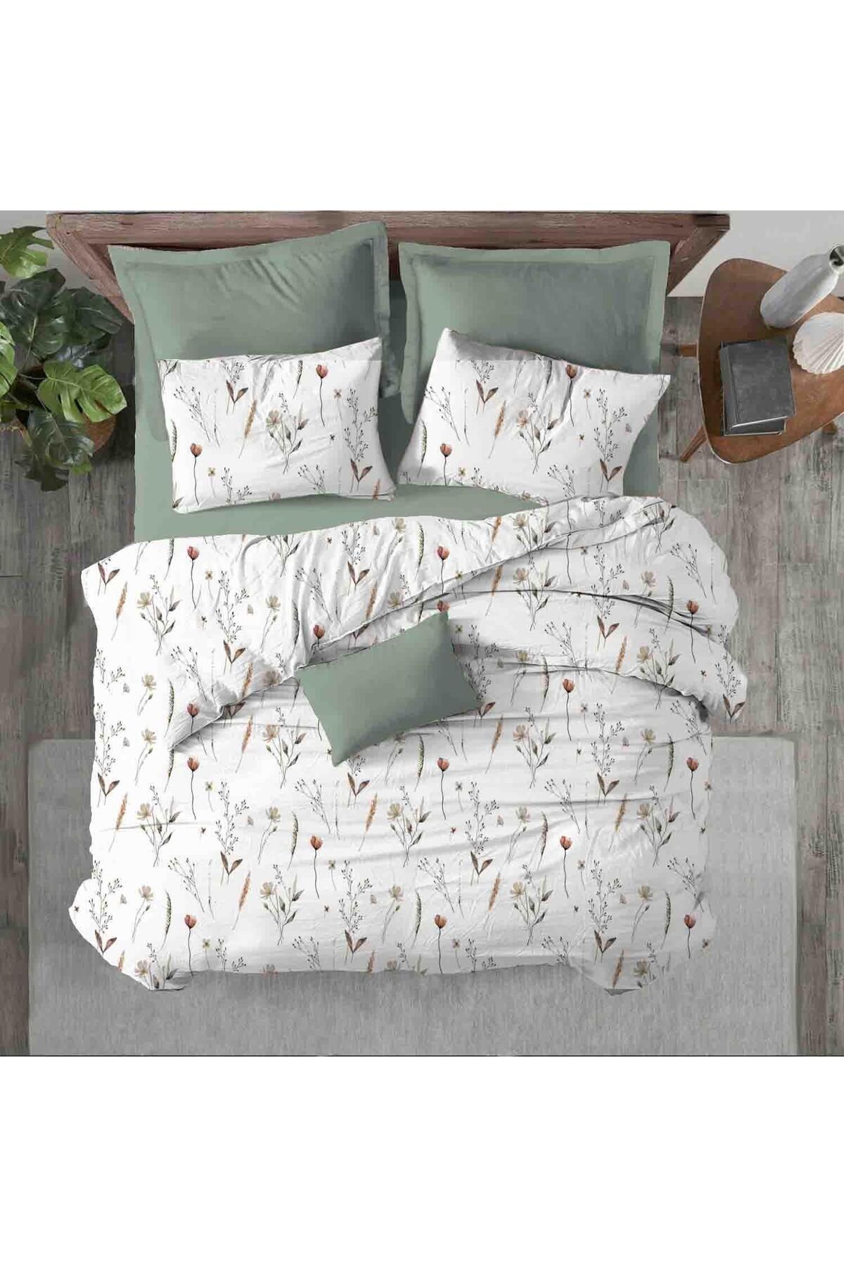 Medaillon Home-Eflora Double Duvet Cover Set with Elastic Sheet Flower Pattern 3
