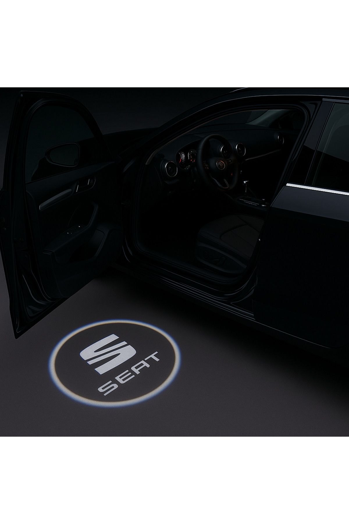 Velonova Seat Kapı Altı Logo Kapı Altı Led Mesafe Sensörlü Pilli Yapıştırmalı Yeni Nesil