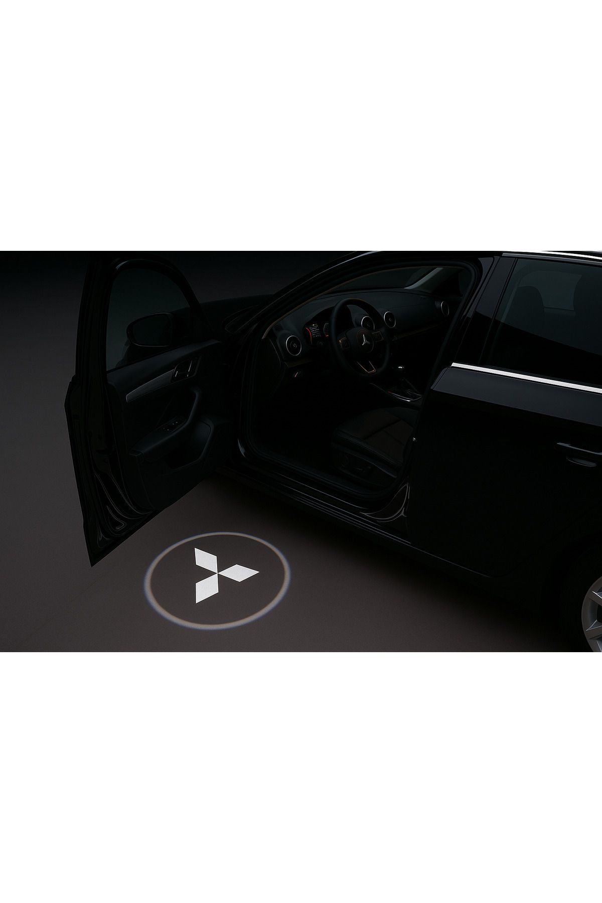 Velonova Mitsubishi Kapı Altı Logo Kapı Altı Led Mesafe Sensörlü Pilli Yapıştırmalı Yeni Nesil