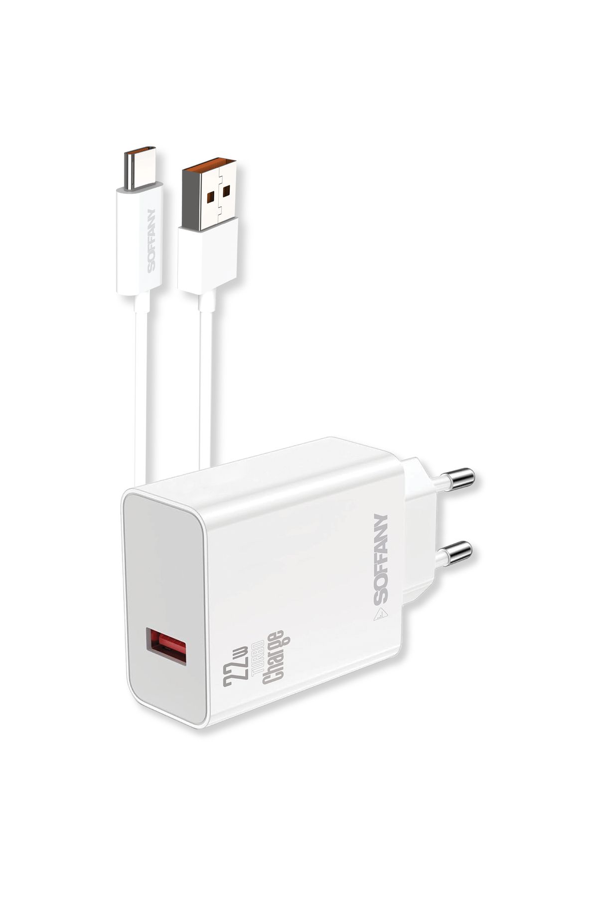 Soffany SY-022-01 2x Turbo 22W Şarj Seti, Şarj Cihazı + Kablo, Adaptör + Kablo, USB-C to Lightning
