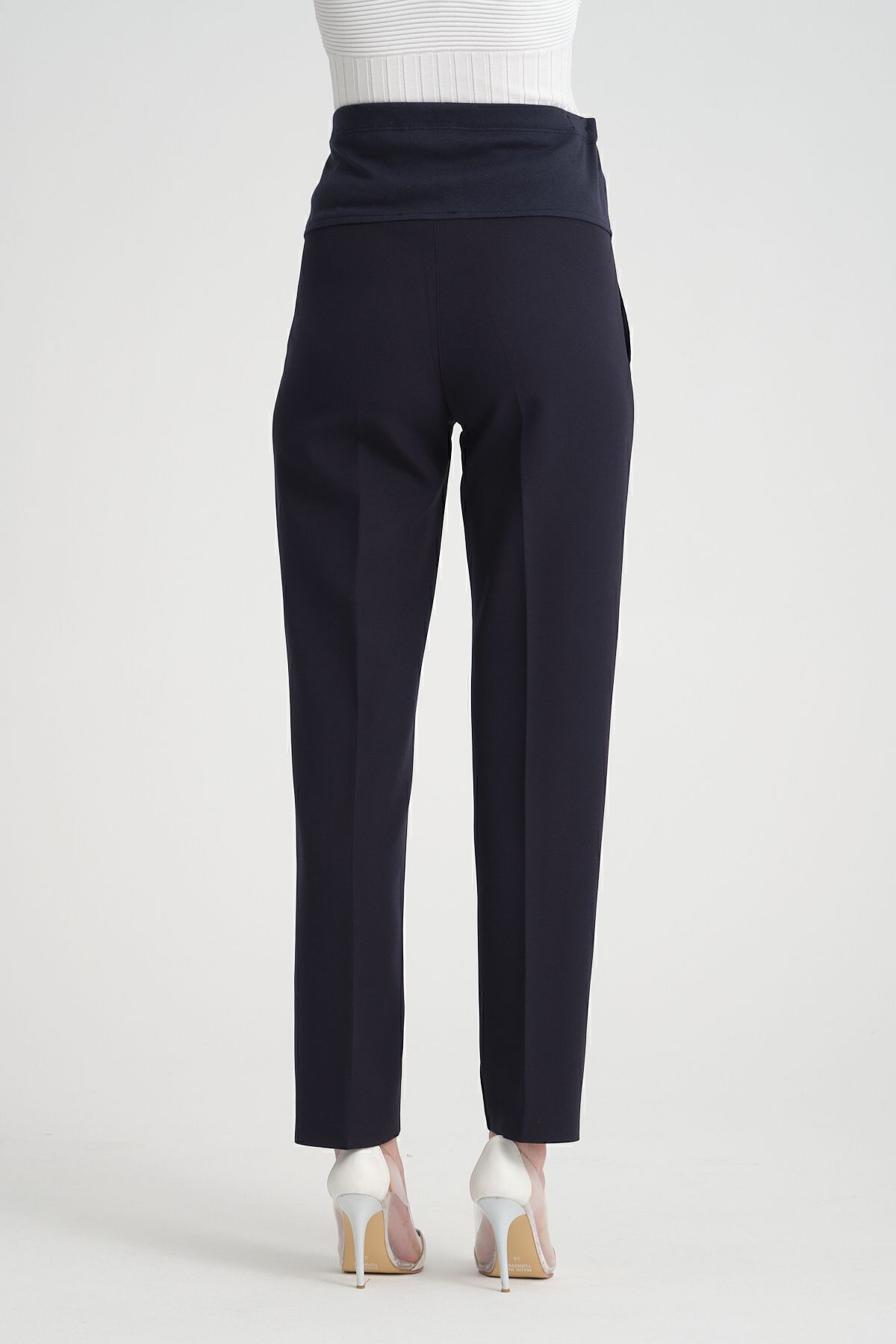 KATLİN MATERNİTY WEAR Hamile Lacivert Kumaş Pantolonu Beli Ayarlanabilir Double Kumaş fotoğrafı 5 (önizleme)