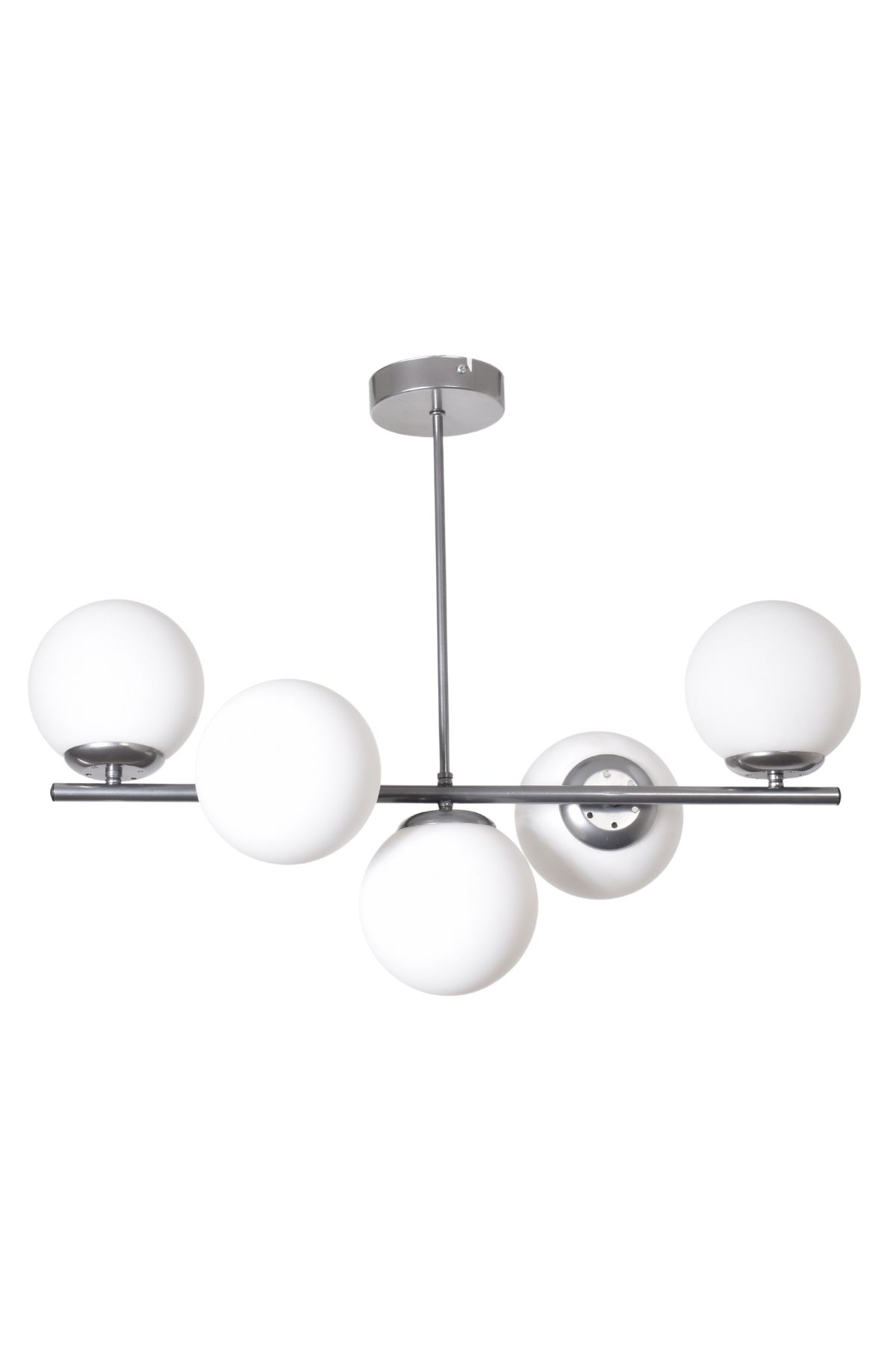 Modavize-Roman Modern Design Living Room Dining Room Kitchen Gray Color White Glass Row 5-Piece Chandelier 2