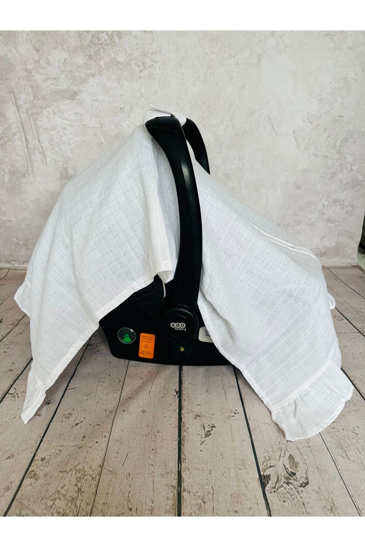 JUNİPERUS Fırfılı Müslin Puset Ana Kucağı Örtüsü fotoğrafı 3 (önizleme)