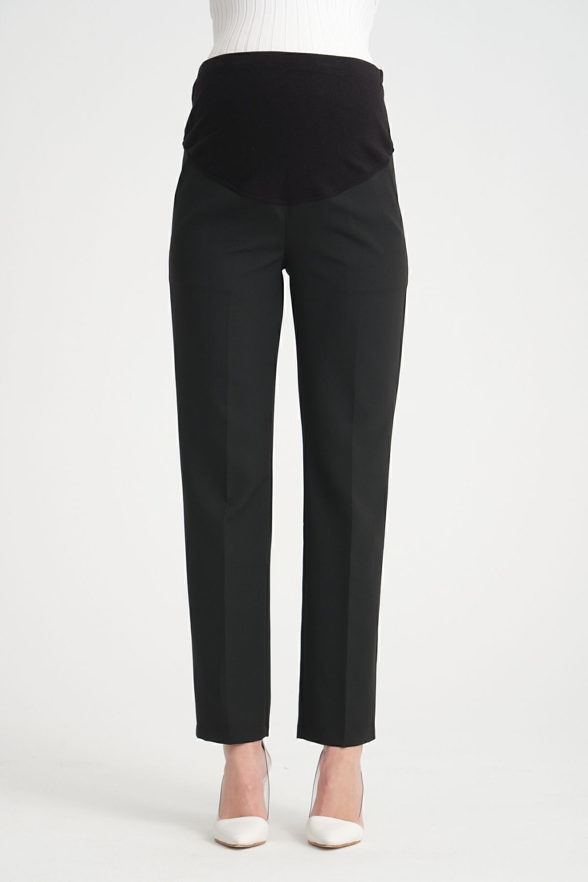 KATLİN MATERNİTY WEAR Hamile Siyah Kumaş Pantolonu Beli Ayarlanabilir Double Kumaş fotoğrafı 2 (önizleme)