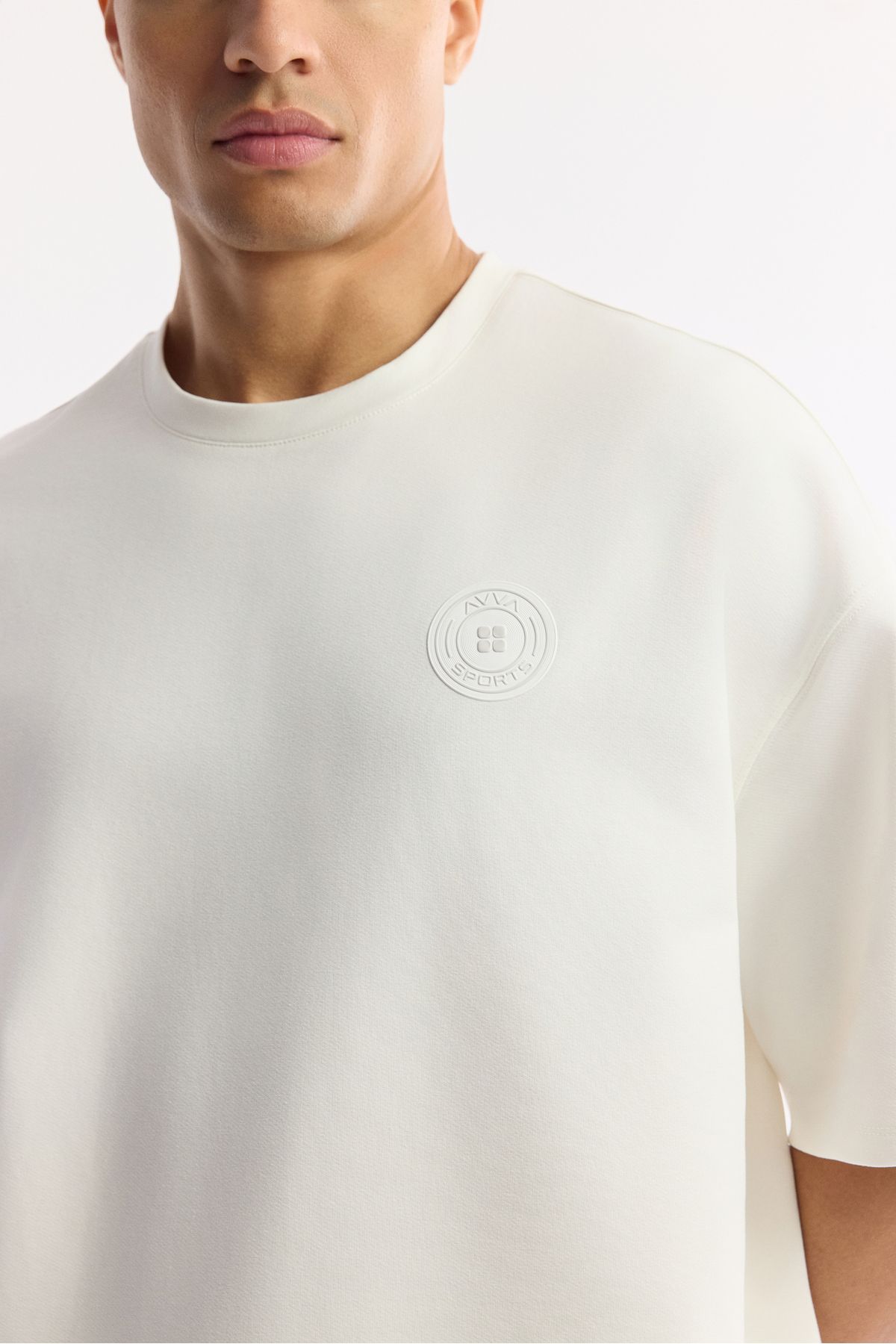 Avva-Ανδρικό T-Shirt Ecru Crew Neck A51Y1082 2