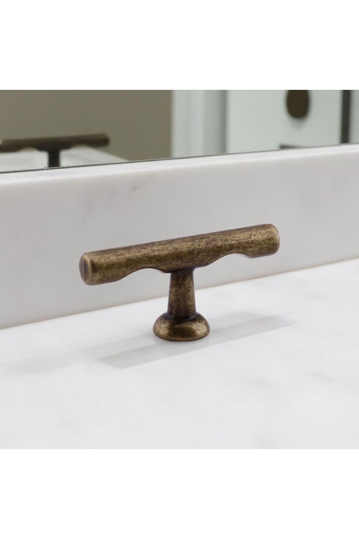 Badem10-Tray Tumbled Antique Yellow Metal Handle Knob Furniture Drawer Kitchen Cabinet Cupboard Modern Cover Handles 5