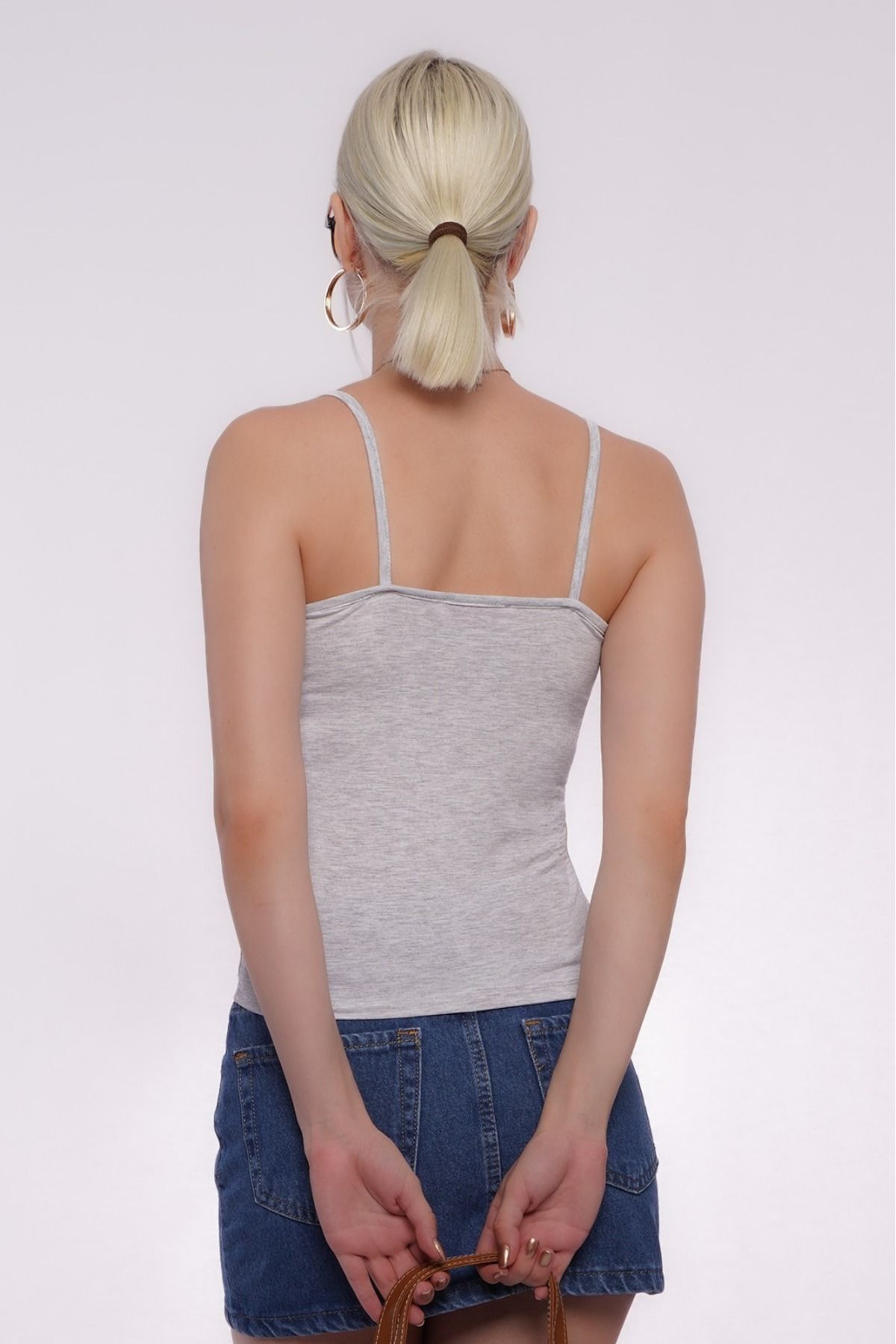 Seeh-Light Gray Thin Strap Cotton Basic Undershirt Sh169 5