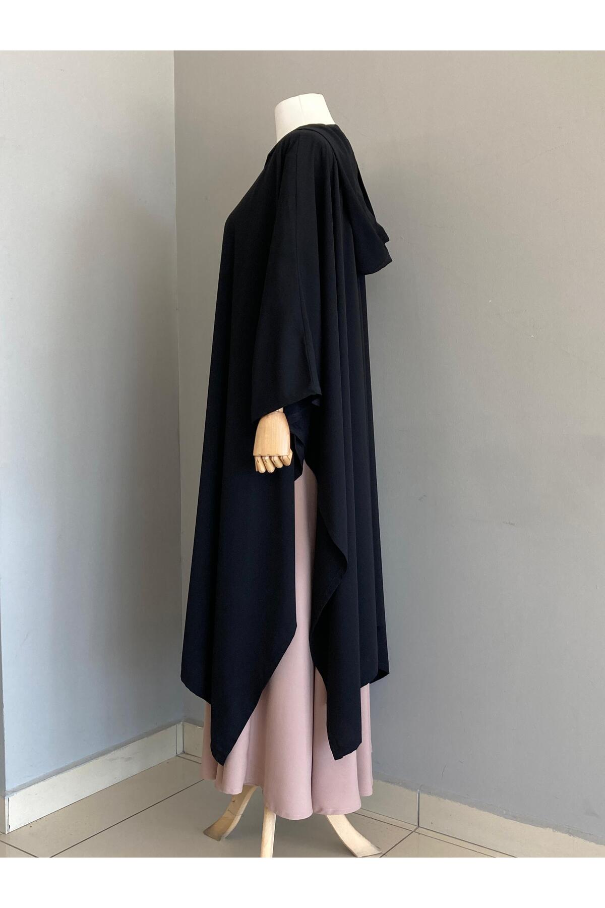 Genel Markalar  Medine Ipeği Kapüşonlu Panço - Görsel 2