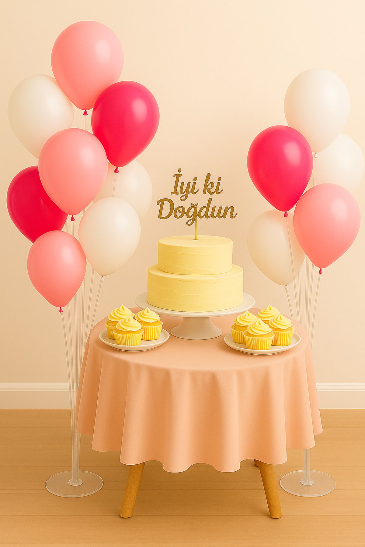 UVERTE 2 Adet 7 Çubuklu Şeffaf Balon Süsleme Standı – Balon Dekorasyon Ayaklı Parti Süsleme Aparatı