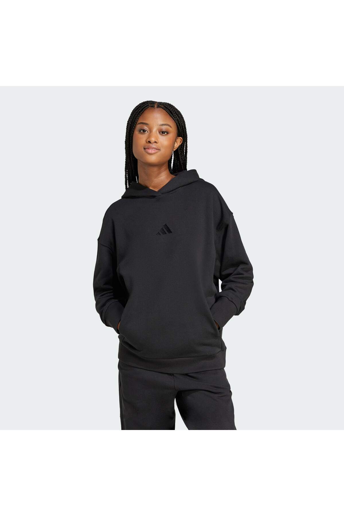 All Szn Kadın Siyah Kapüşonlu Hoodie