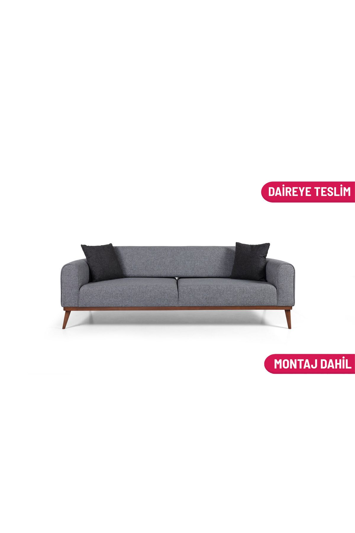 Elance Home CANNES YATAKLI KANEPE KETEN AÇIK GRİ