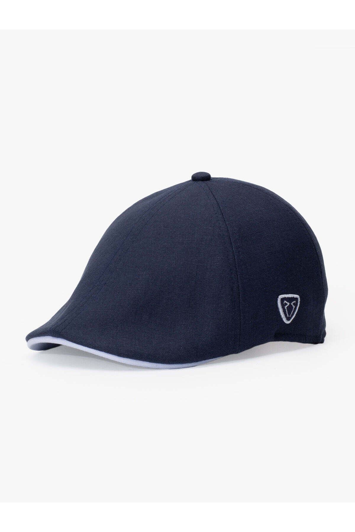 Rust&Rich Kadın Erkek İndigo Casket Hat Timeless Collection Linen