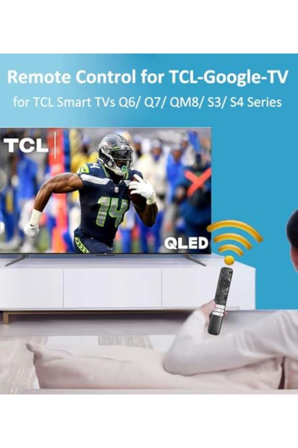 Bogadini-Replacement Remote Control RC813 for TCL Google TV LED UHD QLED FHD HDR, Voice Compatible, Black 3