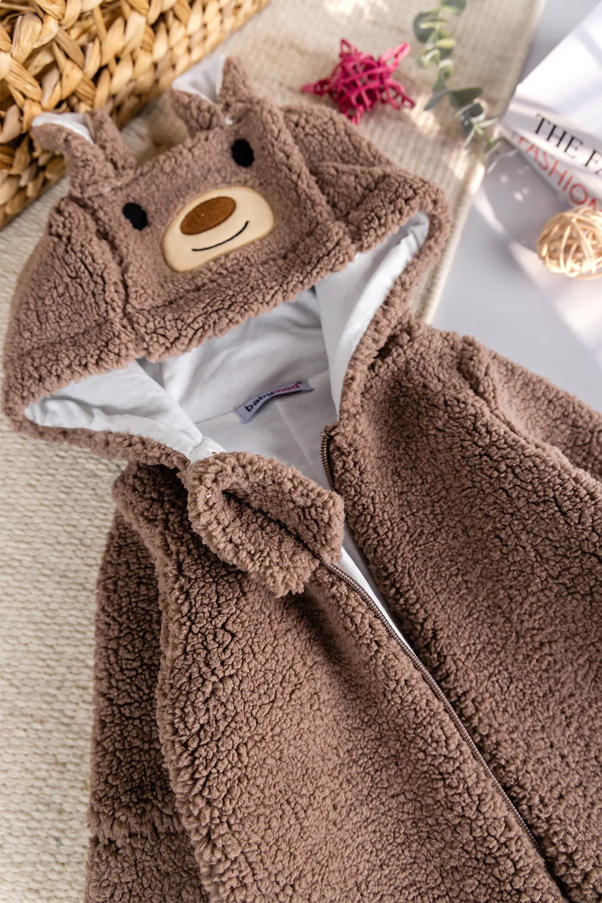 Babymod Kapüşonlu Welsoft Peluş Kışlık Kız/Erkek Bebek Tulum fotoğrafı 4 (önizleme)