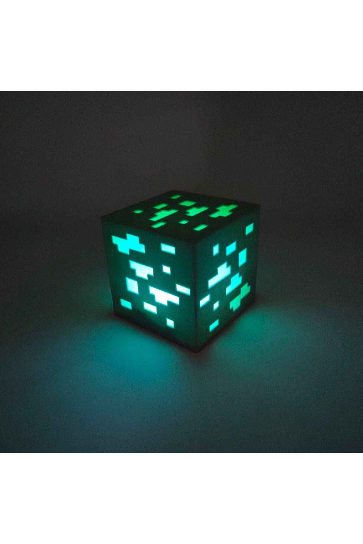 Vaiflagy Store Minecraft Maden Cevheri Masa Lambası Pilli Dekoratif Minecraft Lamba Gamer Dekorasyon