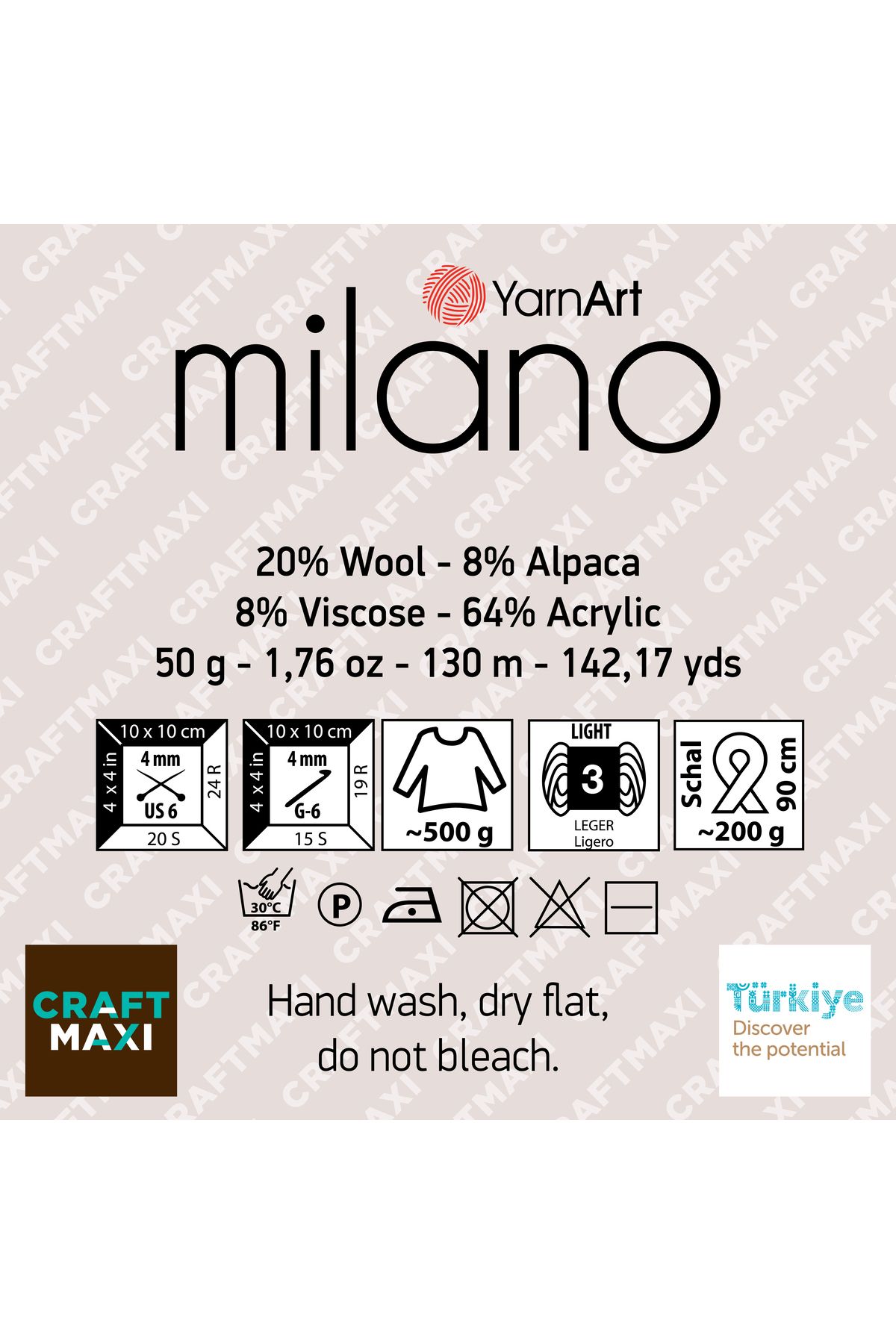 Yarnart-Milano - Κρέμα με νήματα πλεξίματος χεριών-852 2