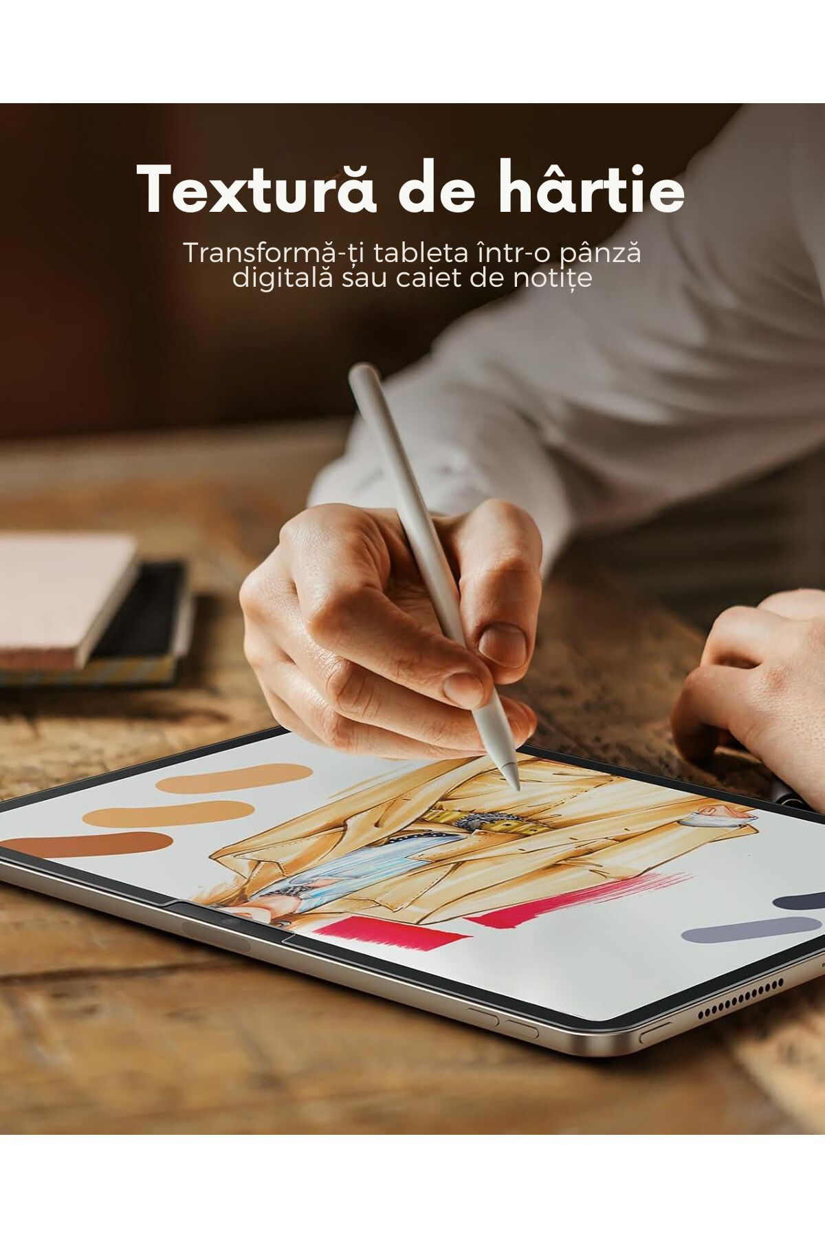 gelle-Glass Screen Protector With Paper Texture For Apple Ipad 10th Generation, 10.9" (2022) / A16 3