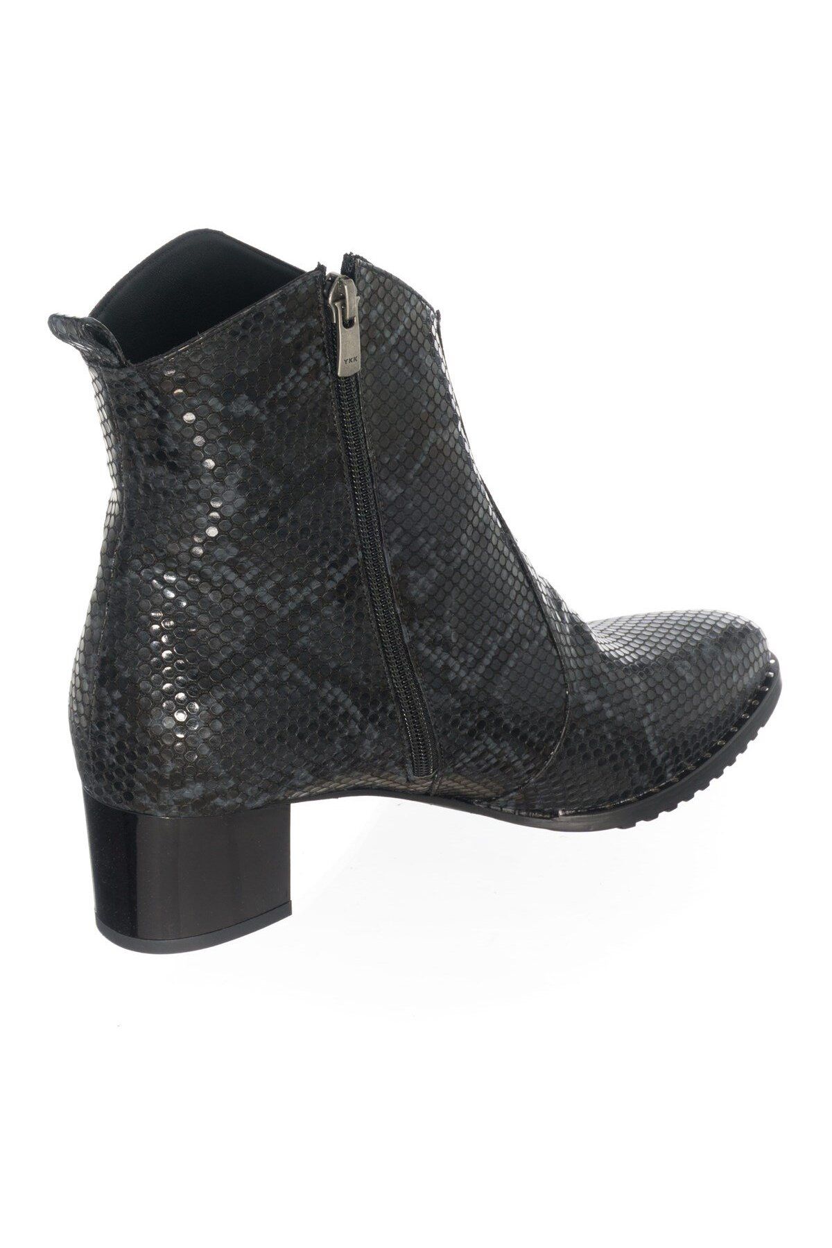 İriadam-41-42-43-44 Number K976 Black Snake Printed Special Series Top Quality Large Size Women's Boots 3