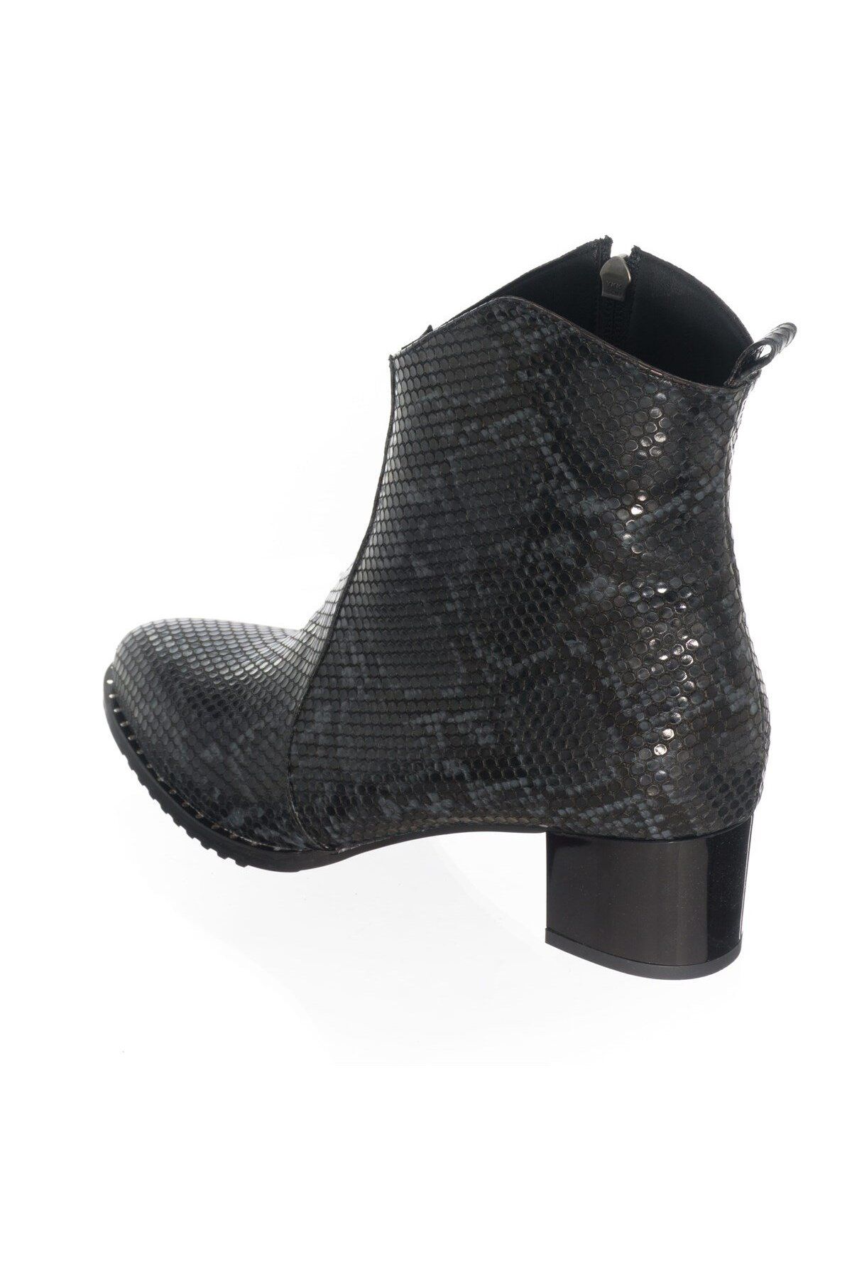 İriadam-41-42-43-44 Number K976 Black Snake Printed Special Series Top Quality Large Size Women's Boots 2
