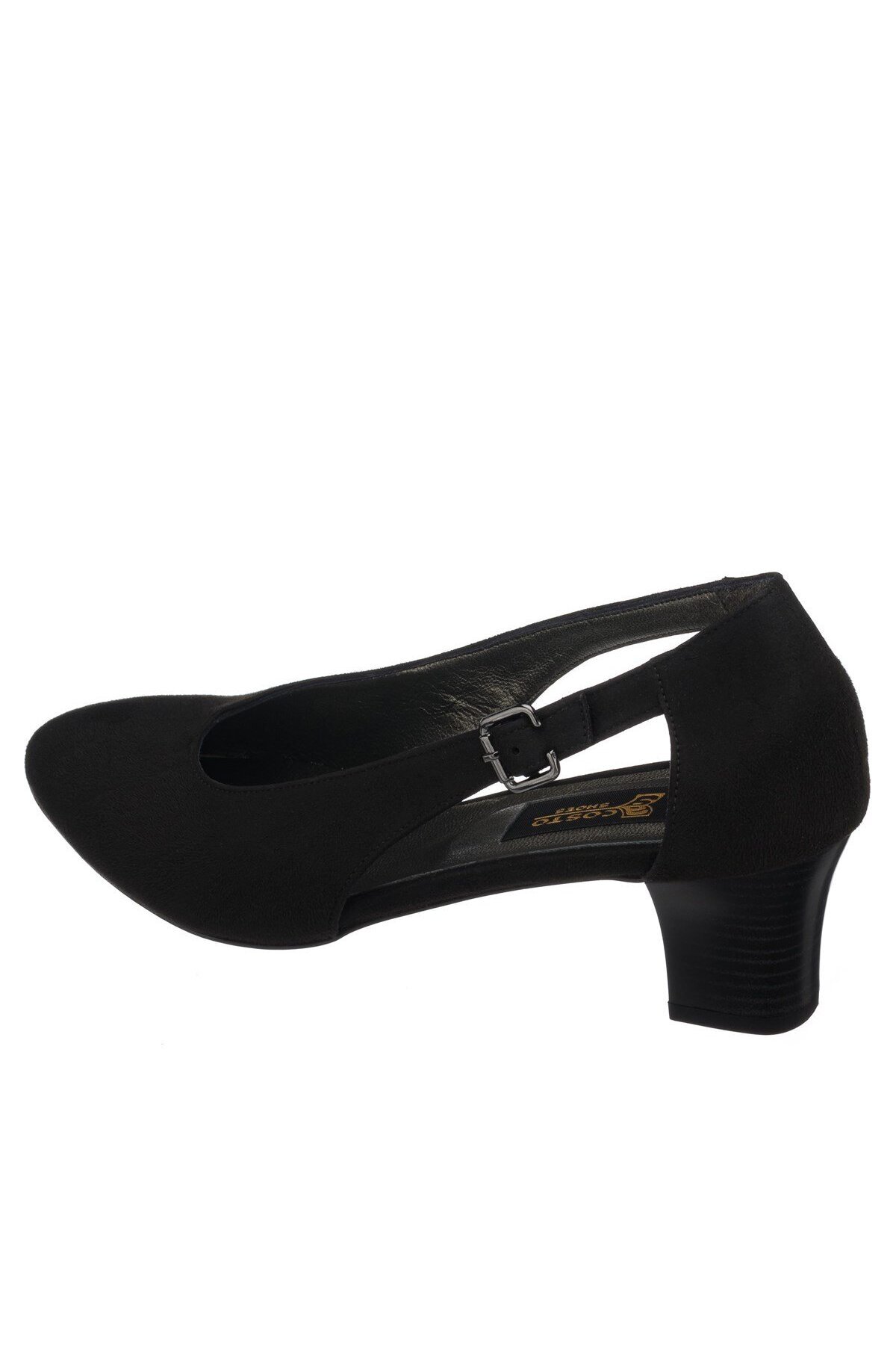 İriadam-Size 41-42-43-44 Ltf00121 Black Suede Short Heel Comfortable Wide Mold Special Series Large Size Heels a 3