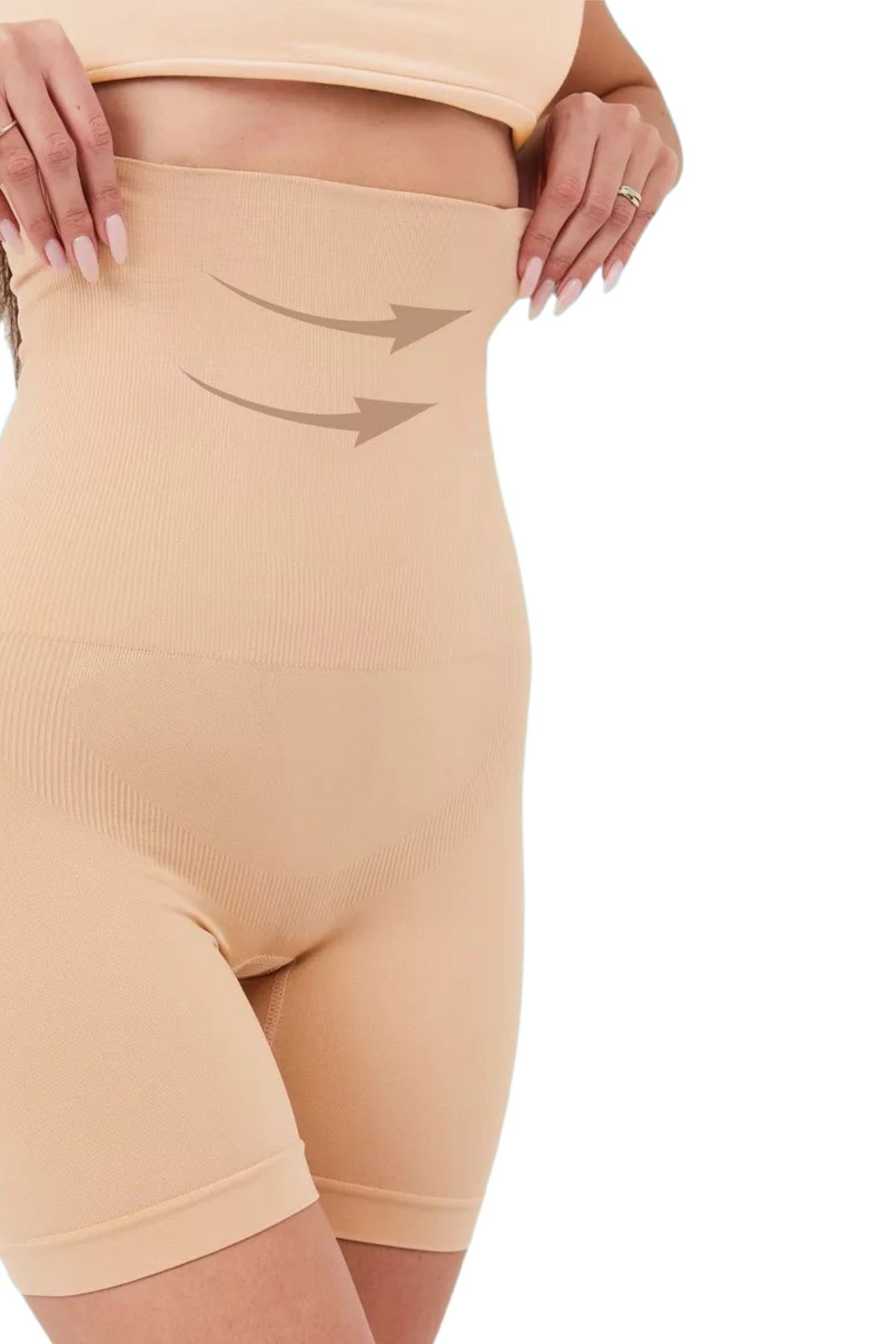 MİSTİRİK Irina Model Toparlayıcı Paçalı Korse Kayma Yapmayan Silikon Şeritli Ten Renk görsel 2