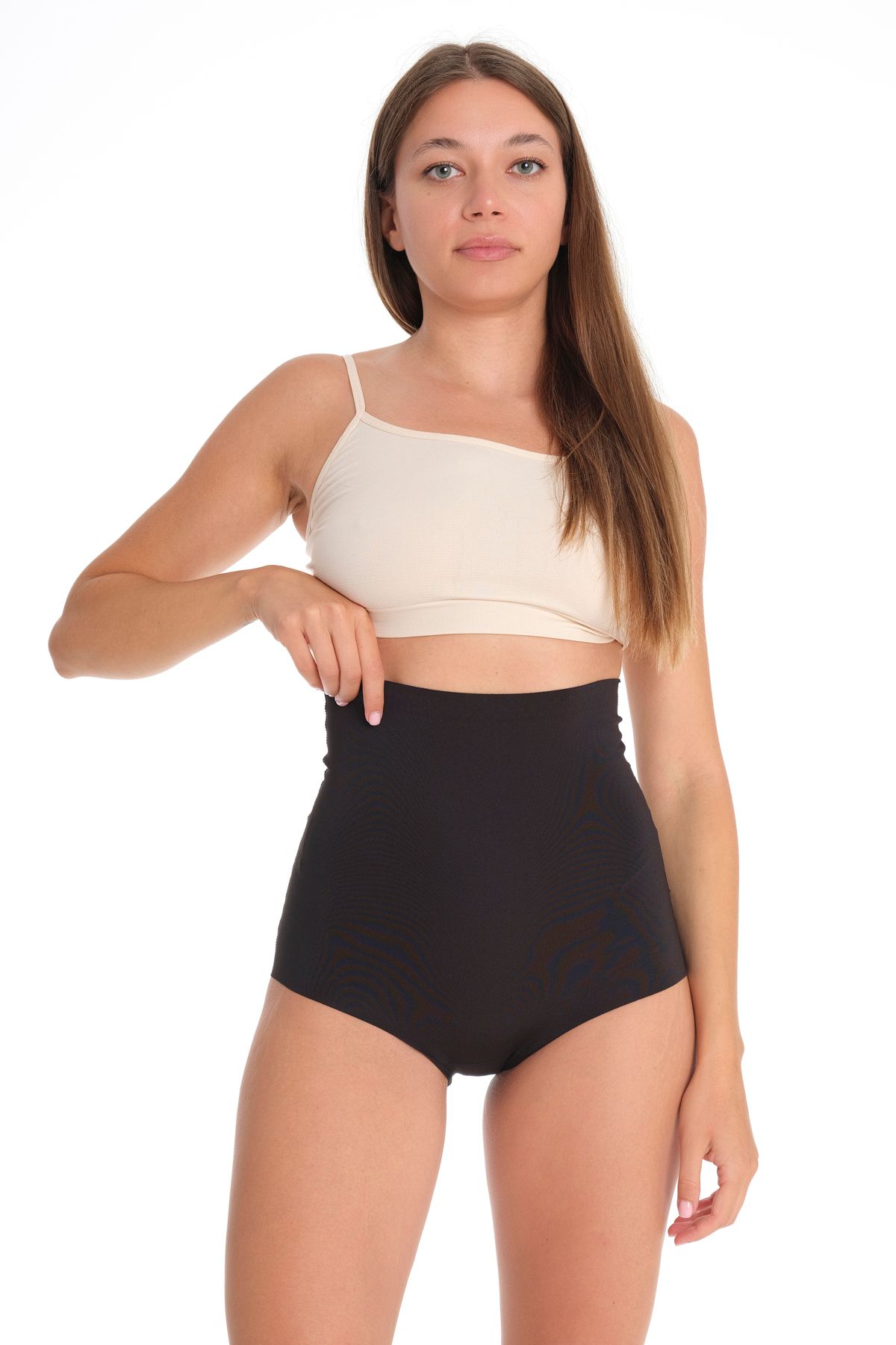 rebirth Toparlayıcı Iz Yapmayan Silikon Şeritli Kaydırmaz Lazer Kesim Kısa Slip Kilot Korse Siyah L