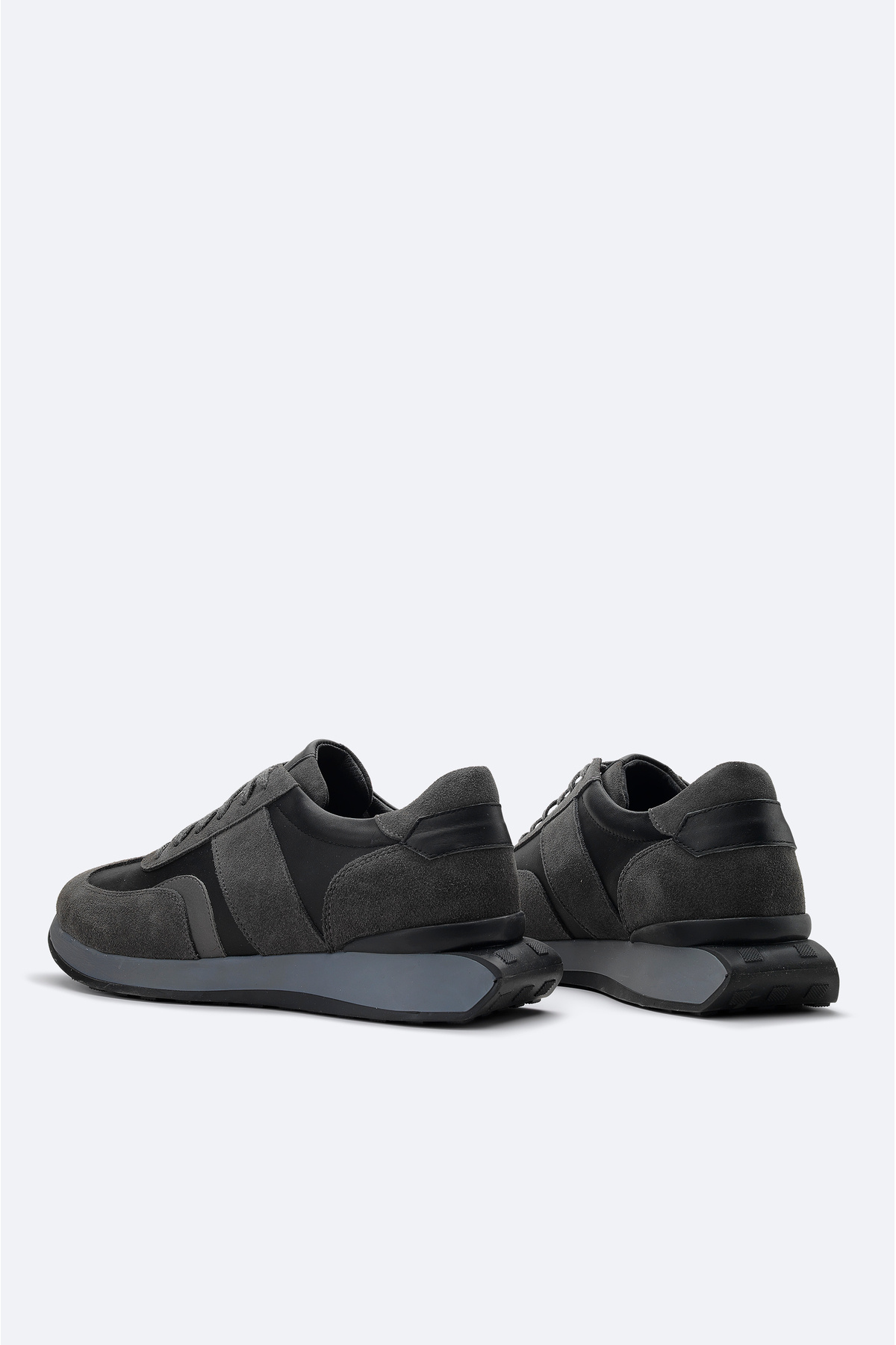 Avva-Ανδρικό Σκούρο Γκρι 100% Δερμάτινο Sneaker με εύκαμπτη σόλα A31y8007 4