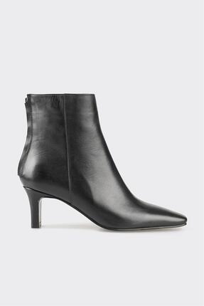 Elle Siyah Deri Kadın Klasik Bot