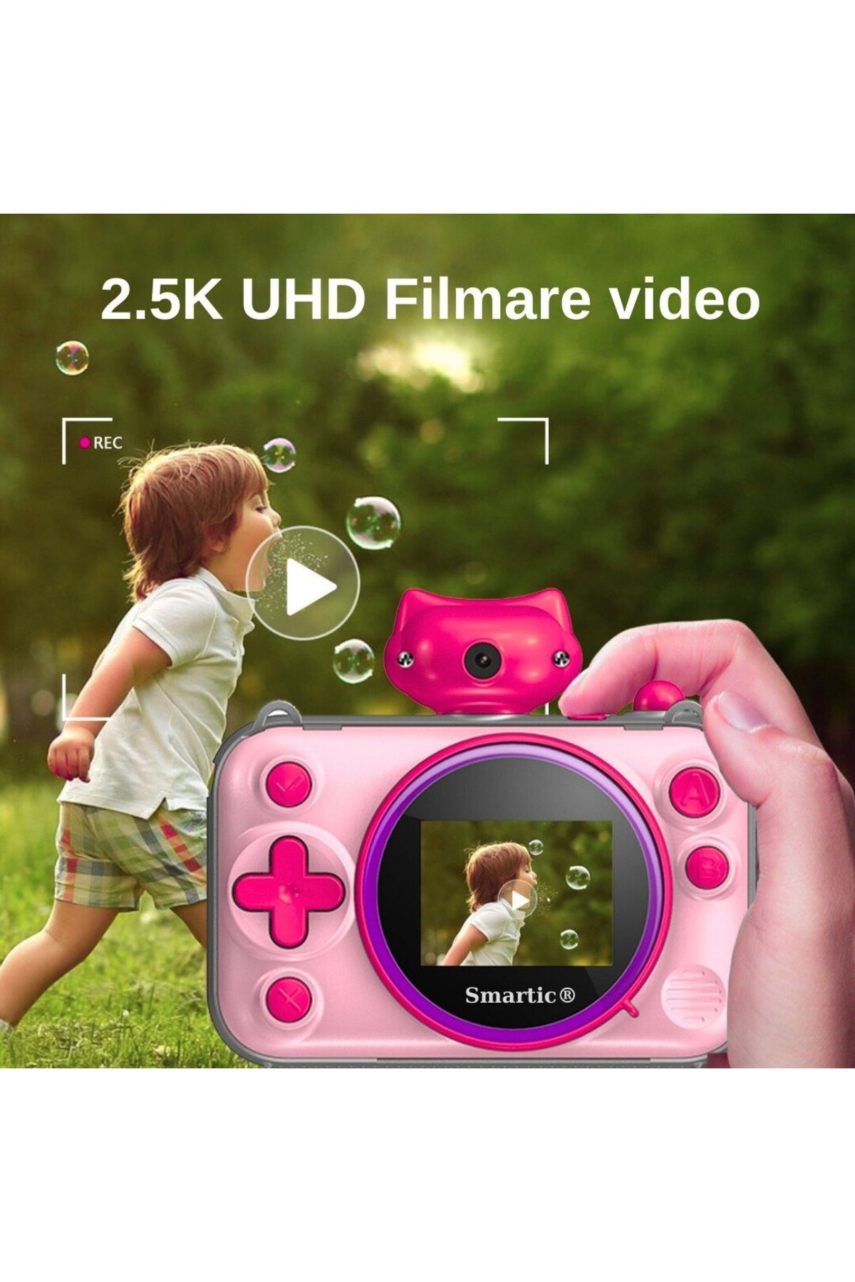 SMARTIC-Camera, instant printing, Ultra HD 2.5K, 2.0”, 1200mAh, games, MP3, memory card GIFT 8