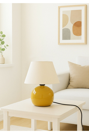 HOMİNG Carpi SARI Küre Abajur Kumaş 241820